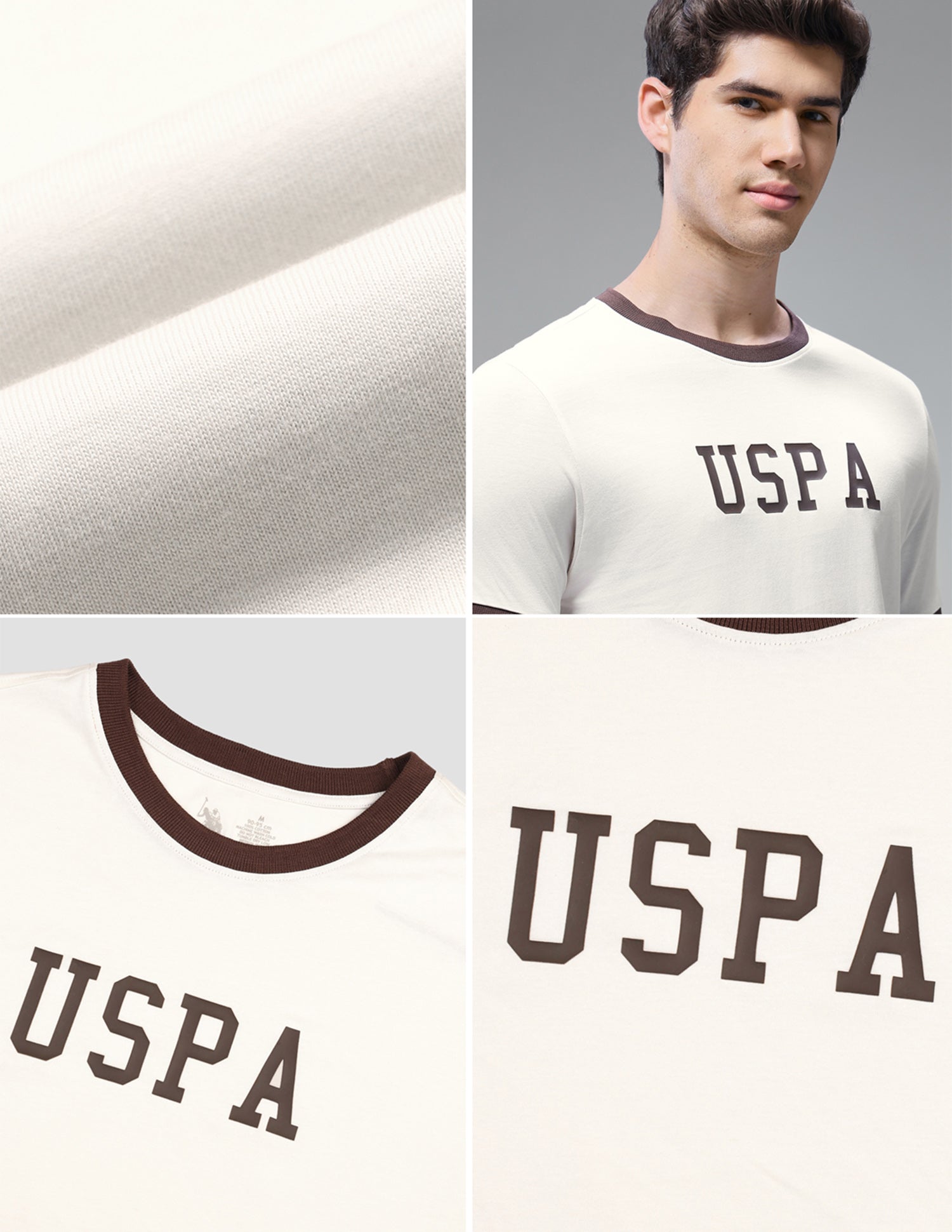 Brand Printed Regular Fit Loungewear T-Shirt Vanilla Ice - U.S. Polo Assn. India | Large