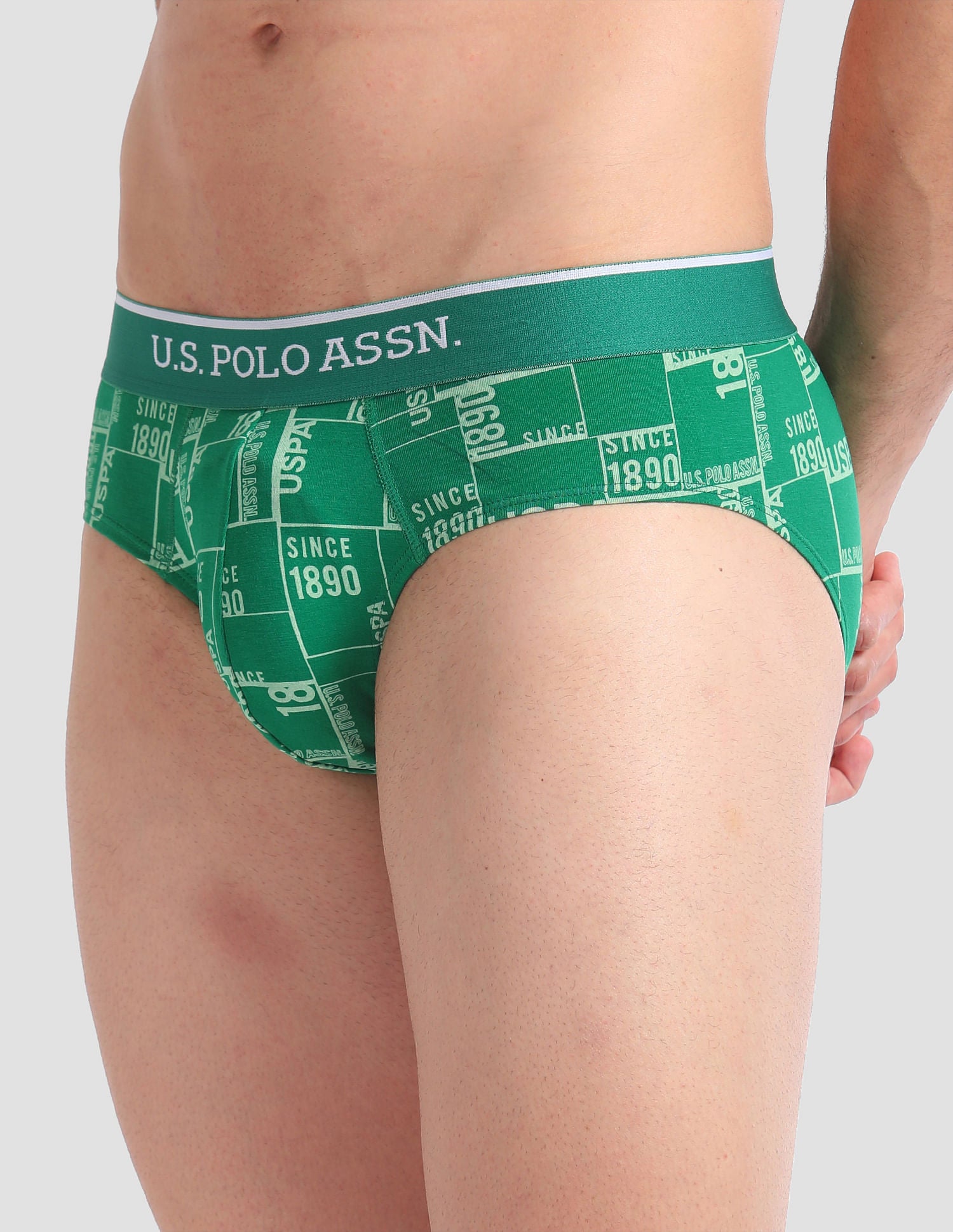 Abrasion Free Printed OEB01 Briefs - Pack Of 3 Blue, Navy and Green - U.S. POLO ASSN. | Large