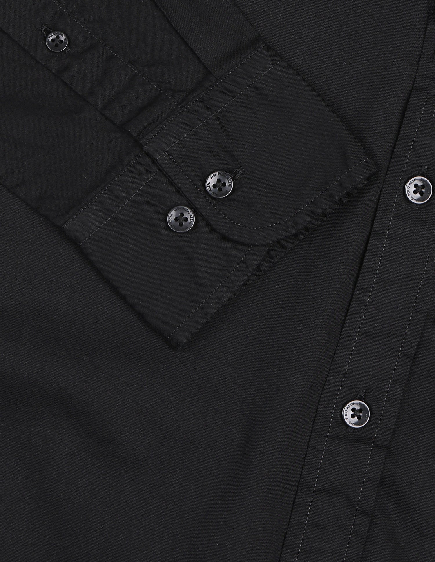 Twill Solid Shirt Black - U.S. Polo Assn. India | Large