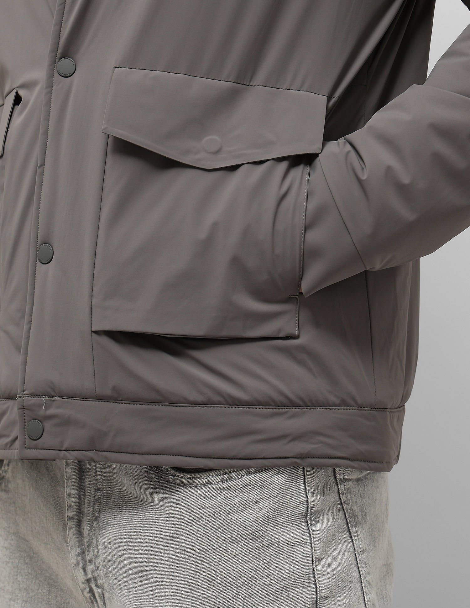 Solid Regular Fit Jacket Grey - U.S. POLO ASSN. | Large