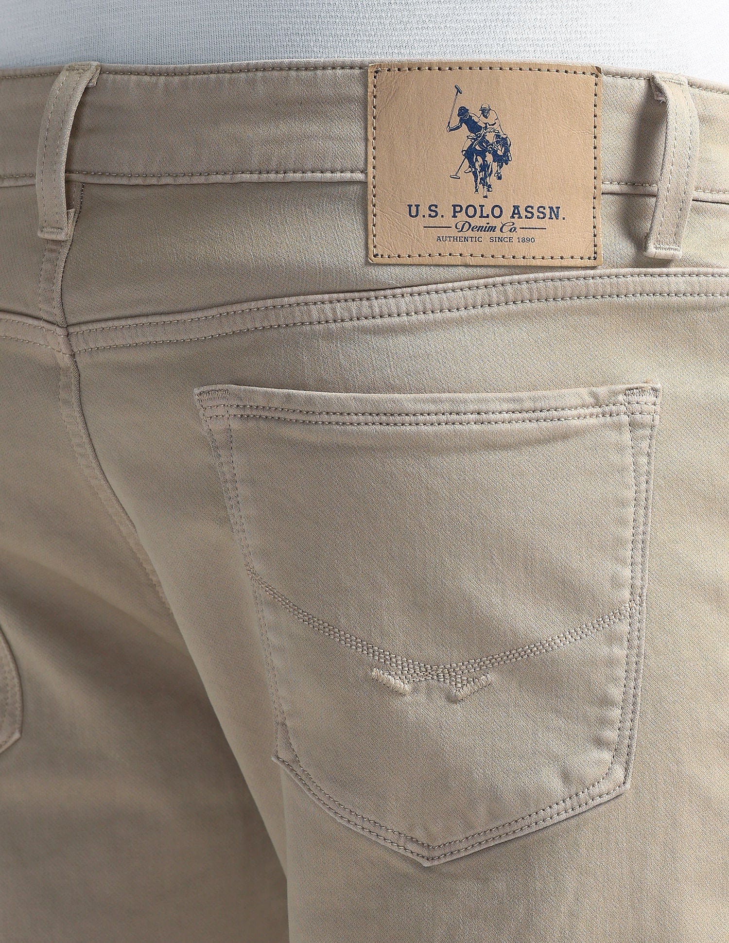 Harold Slim Straight Fit Beige Jeans Beige - U.S. Polo Assn. India | Large