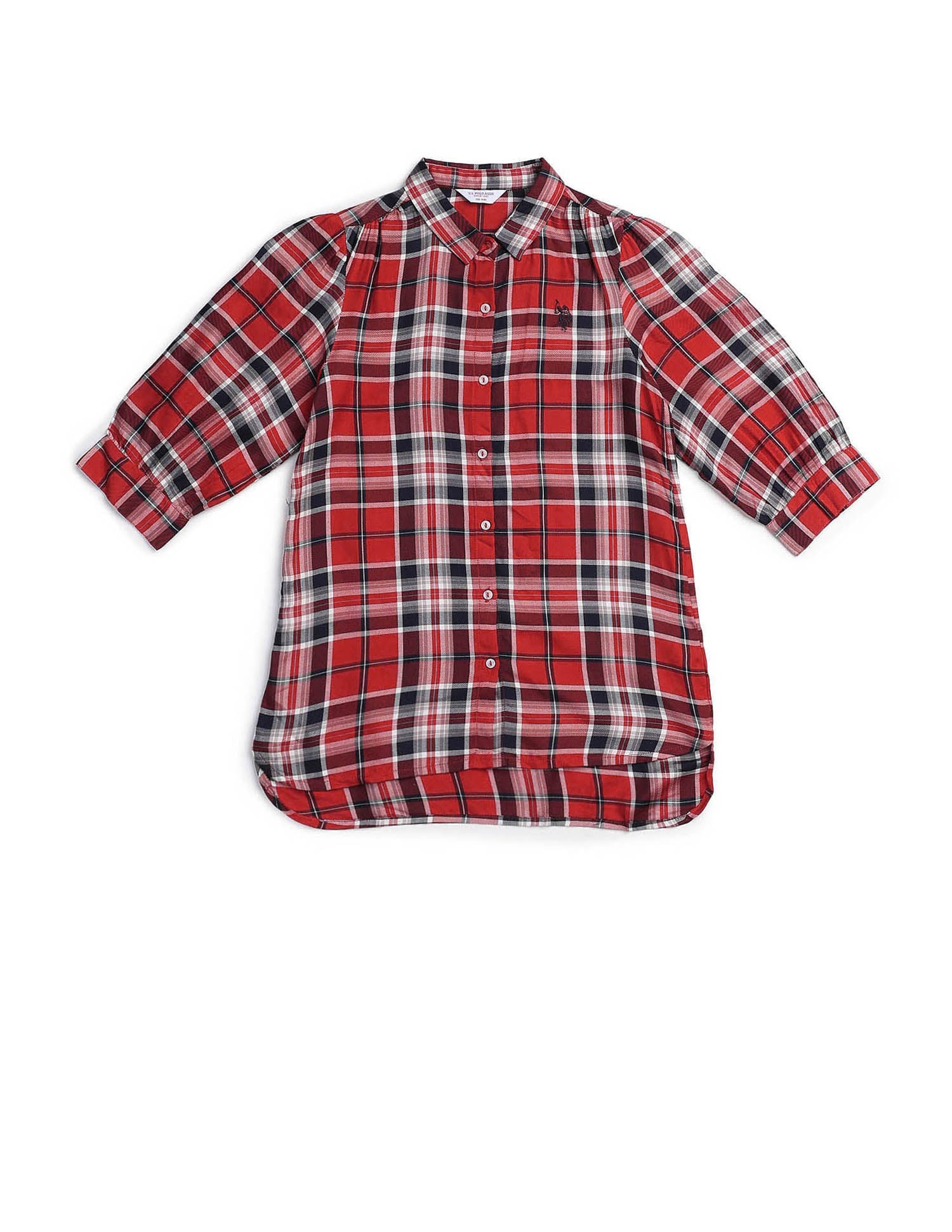 Spread Collar Viscose Top Red - U.S. POLO ASSN. | Large