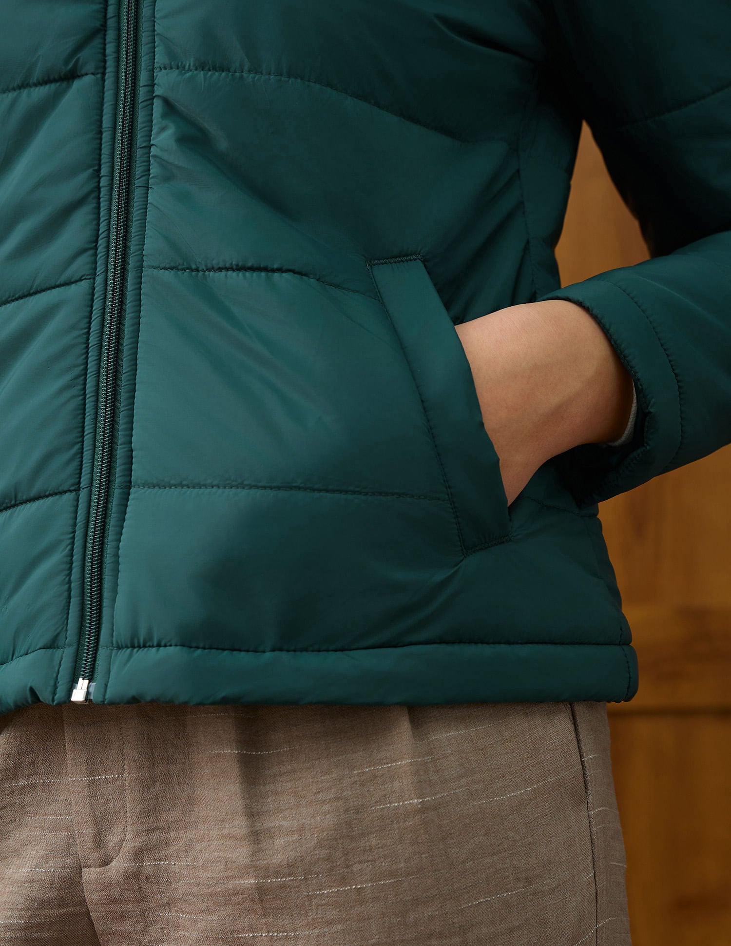 Solid Regular Fit Jacket Green - U.S. POLO ASSN. | Large