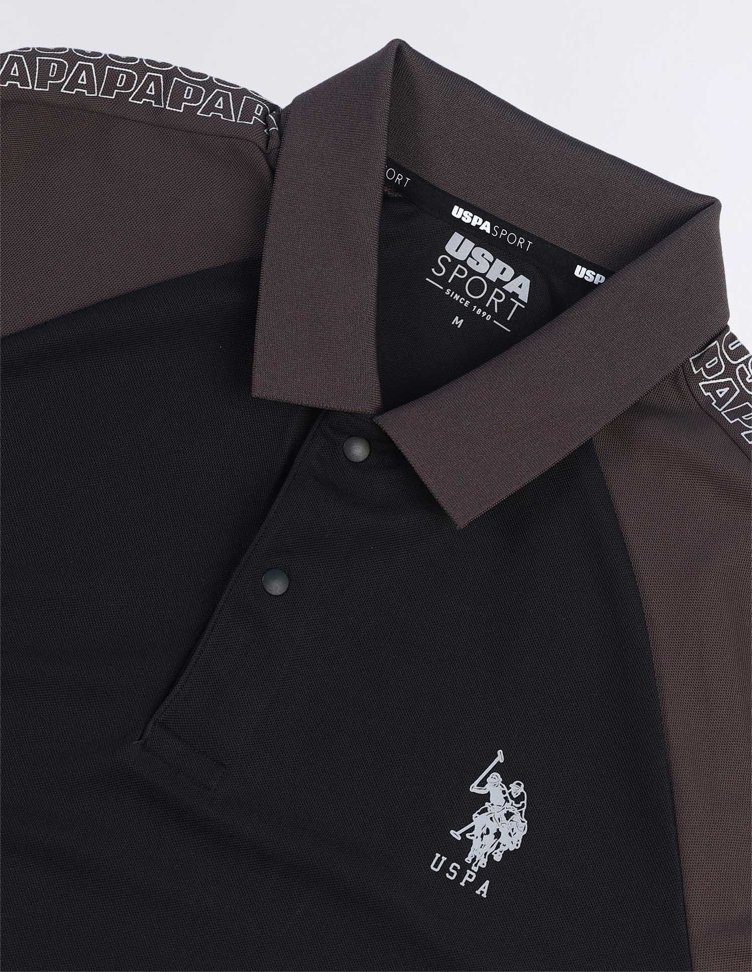 Colourblocked Slim Fit Polo Shirt Black - U.S. Polo Assn. India | Large