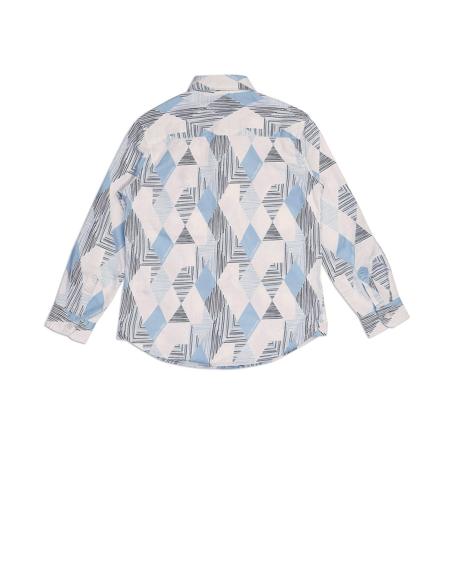 Boys All Over Printed Dobby Shirt White - U.S. POLO ASSN. | Large