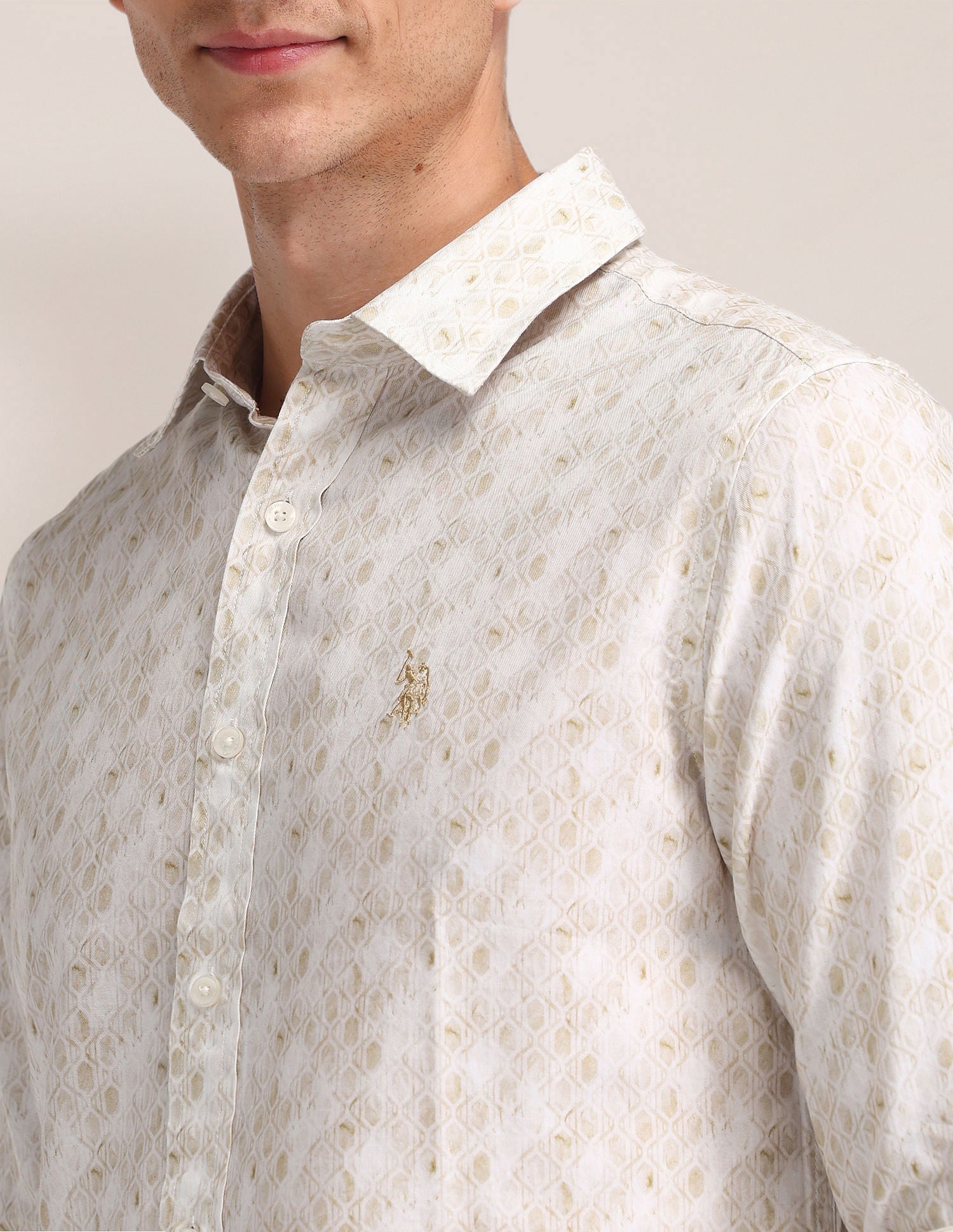All Over Digital Print Shirt Yellow - U.S. Polo Assn. India | Large
