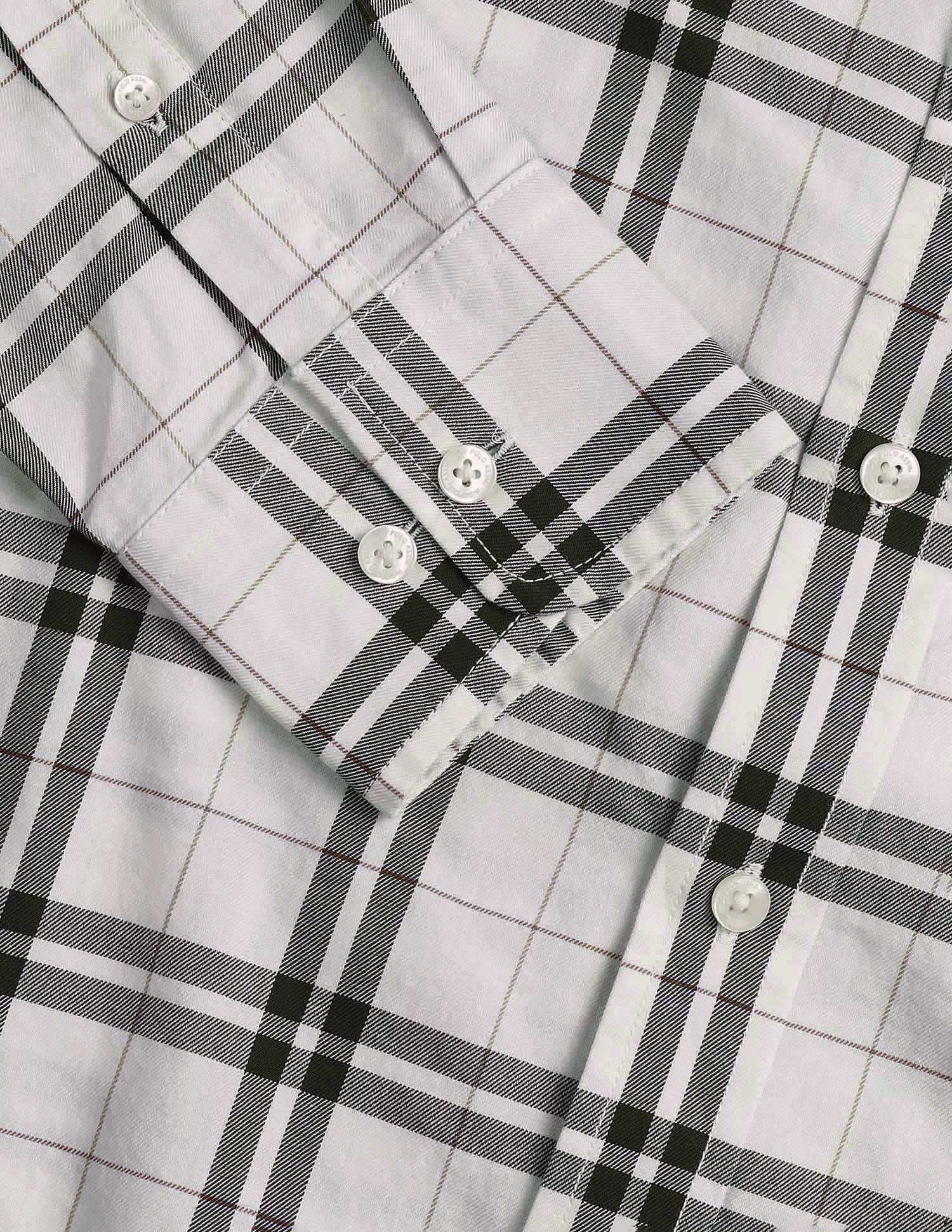 Grid Tattersall Checked Tailored Fit Shirt Dark Olive - U.S. POLO ASSN. | Large