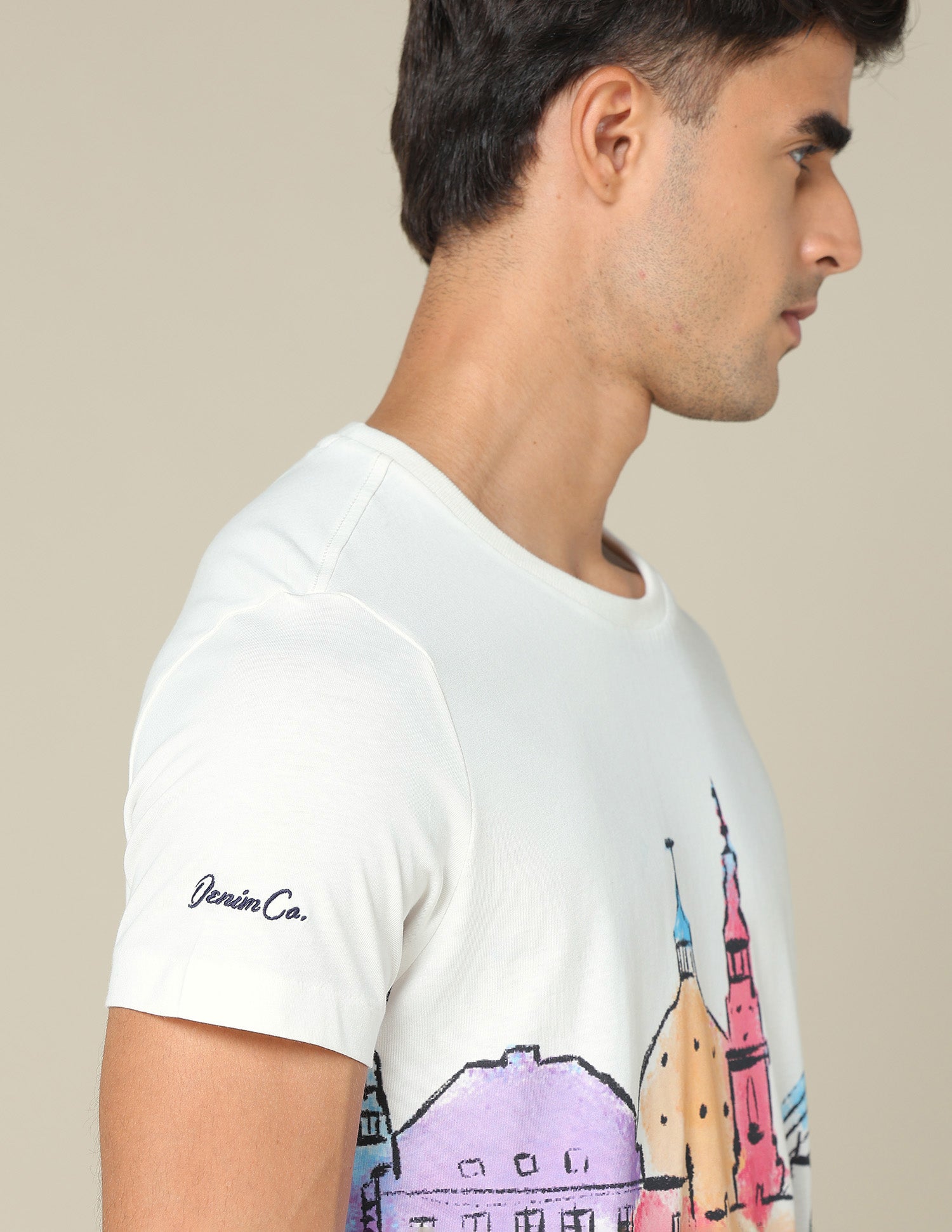 Graphic Printed Muscle Fit T-Shirt Ivory - U.S. POLO ASSN. | Large