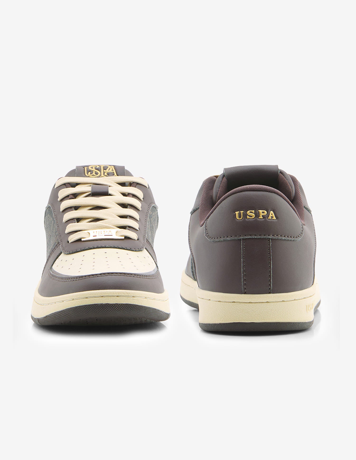 Veera Monogram Printed Light Weight Sneakers Dark Brown - U.S. Polo Assn. India | Large