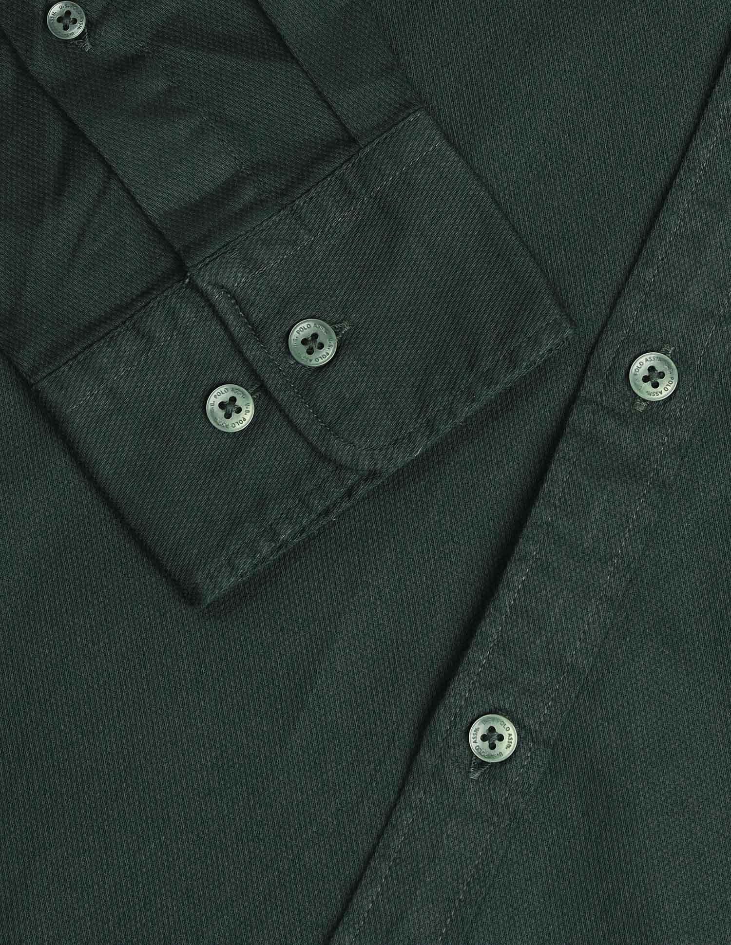 Solid Pure CottonShirt Dark Green - U.S. Polo Assn. India | Large