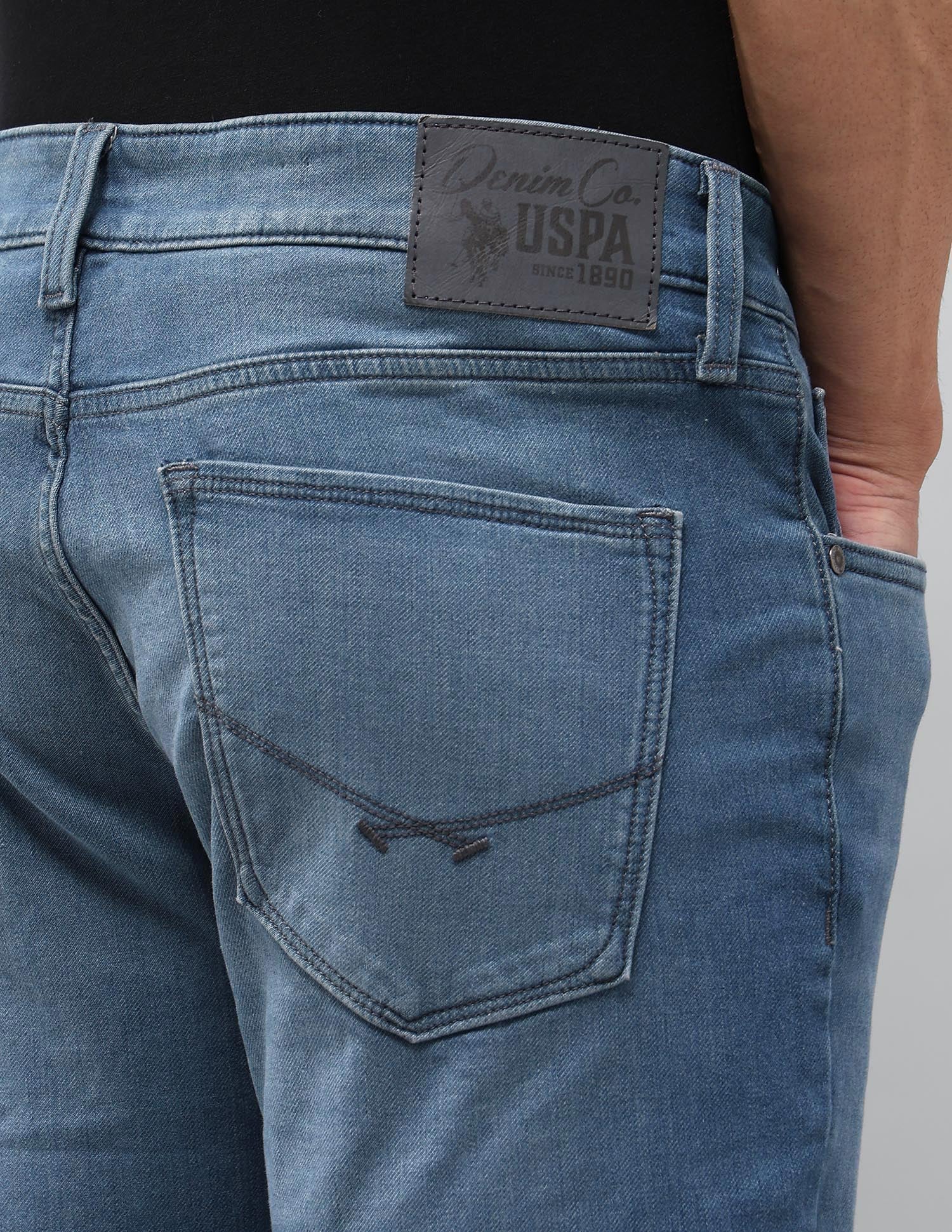 Brandon Slim Tapered Fit Blue Jeans Blue - U.S. POLO ASSN. | Large