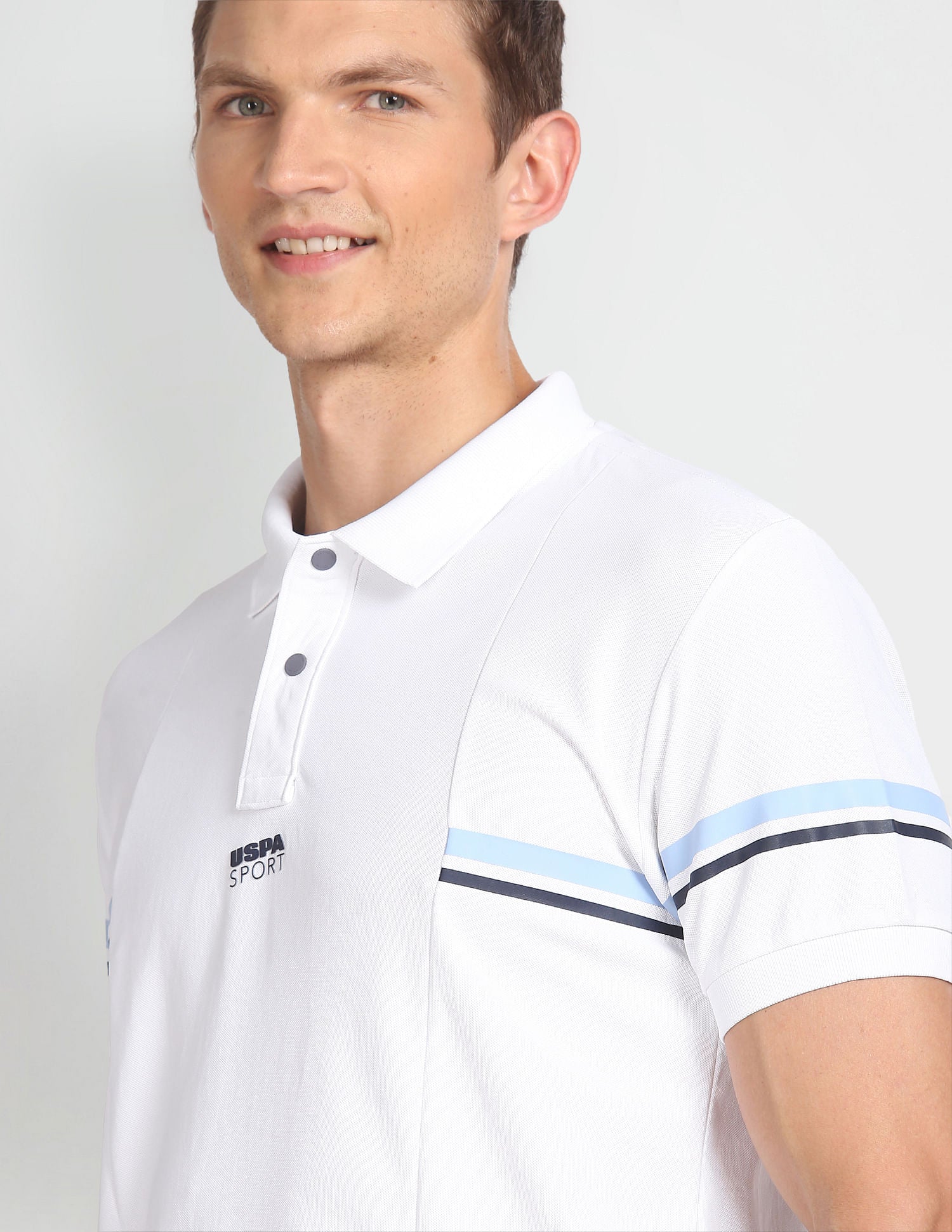 Slim Fit Horizontal Stripe Polo Shirt White - U.S. POLO ASSN. | Large