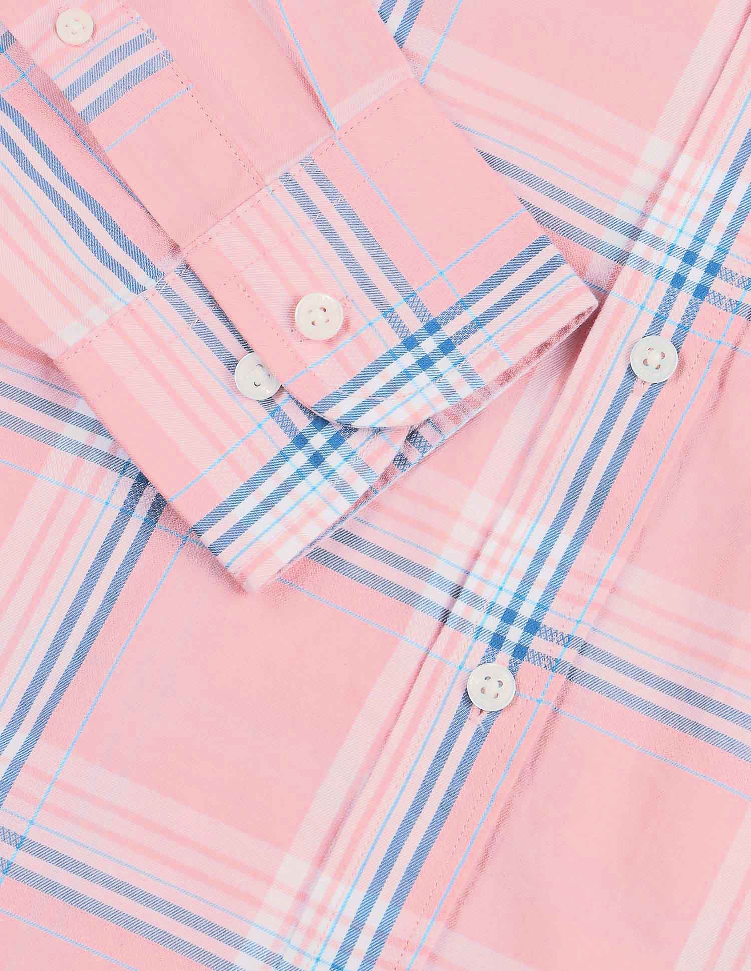 Tartan Checked Tailored Fit Shirt Pink - U.S. Polo Assn. India | Large