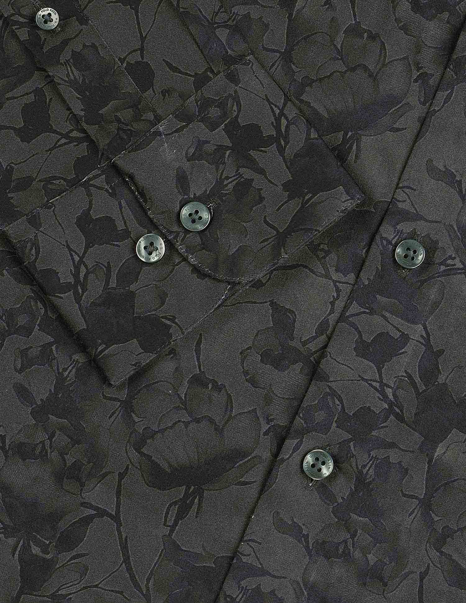 Floral Printed Tailored Fit Shirt Dark Green - U.S. Polo Assn. India | Large