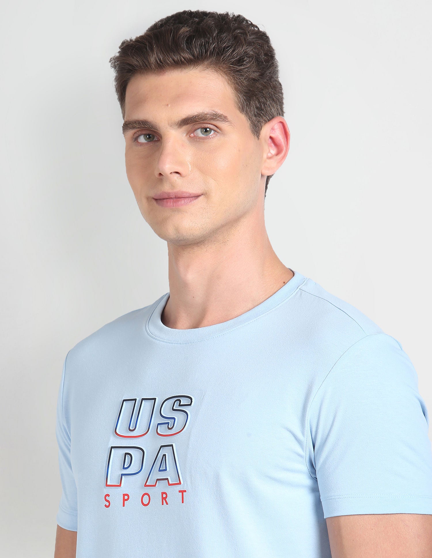 Slim Fit Brand Print T-Shirt Blue - U.S. Polo Assn. India | Large