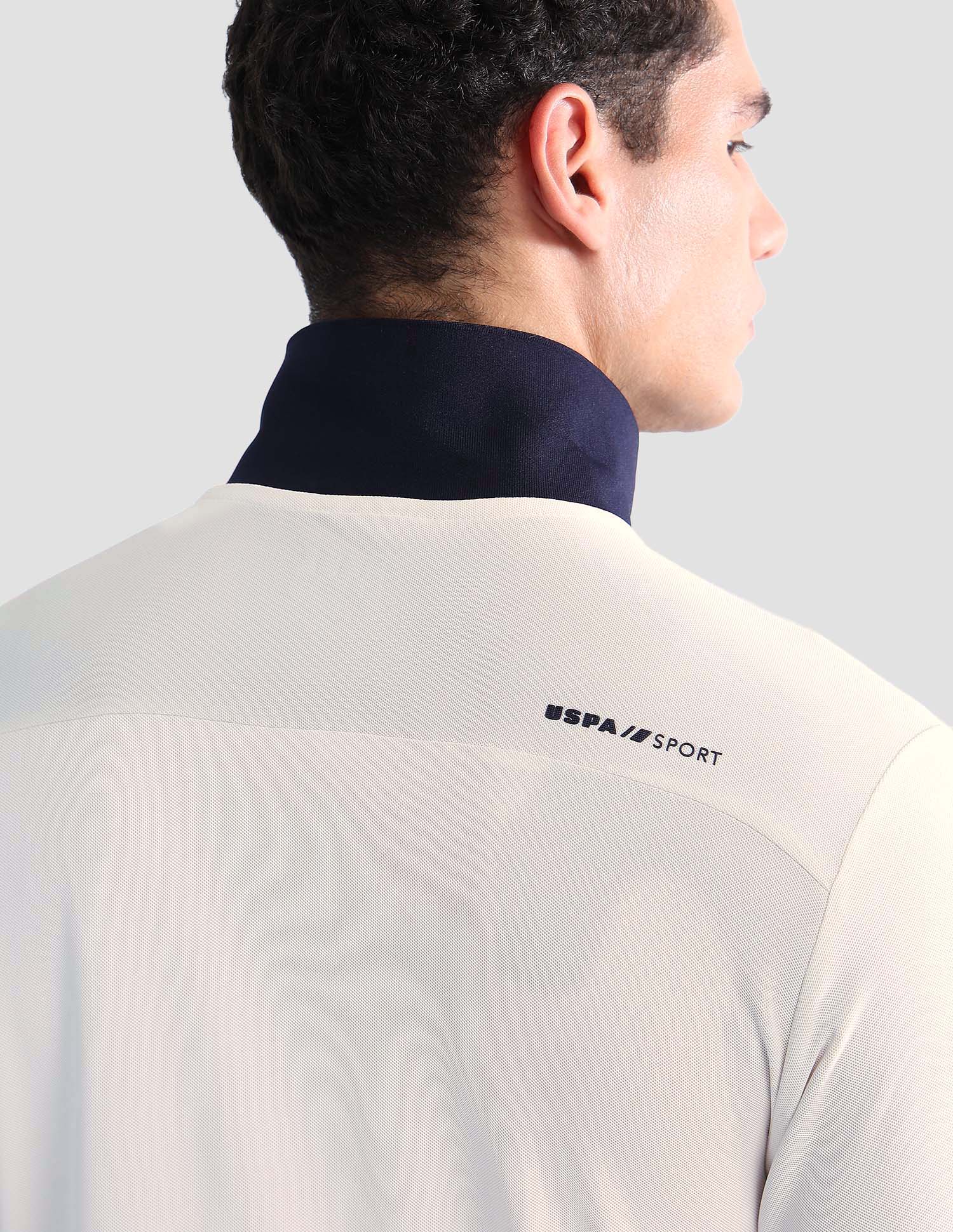 Solid Slim Fit Active Polo Shirt Off White - U.S. POLO ASSN. | Large