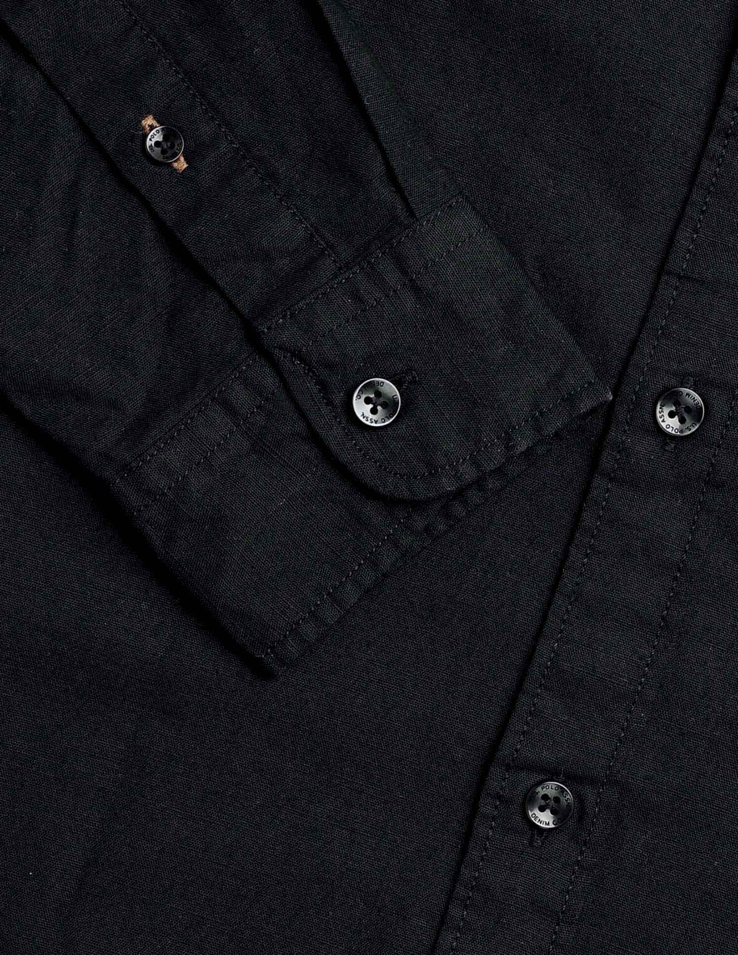 Pure Cotton Regular Fit Shirt Black - U.S. Polo Assn. India | Large