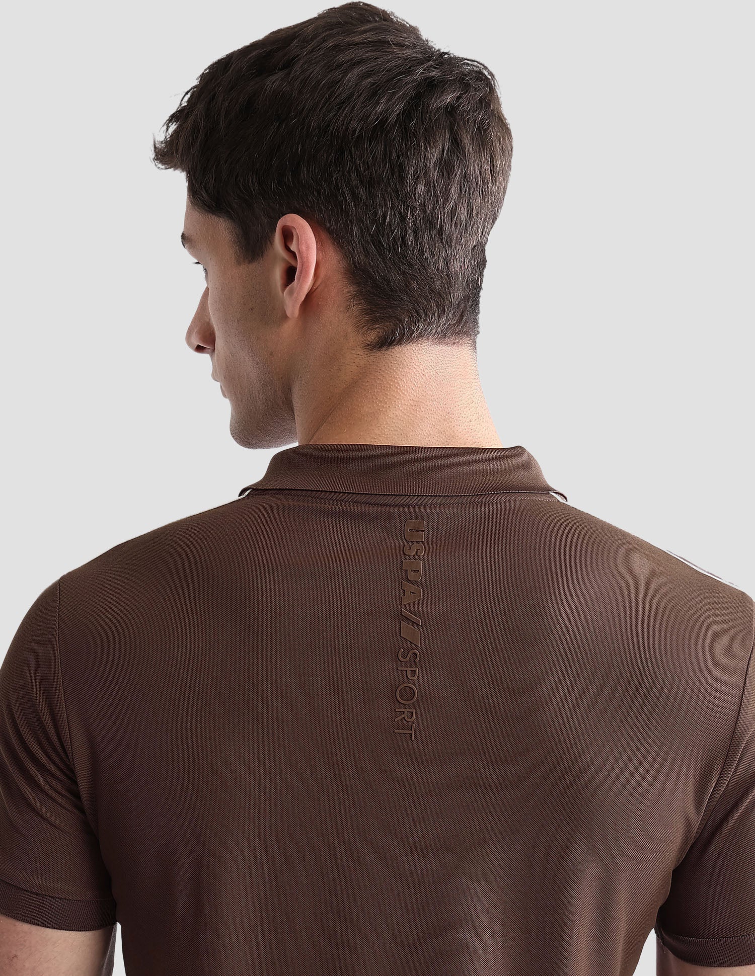 Solid Regular Fit Active Polo Shirt Brown - U.S. POLO ASSN. | Large