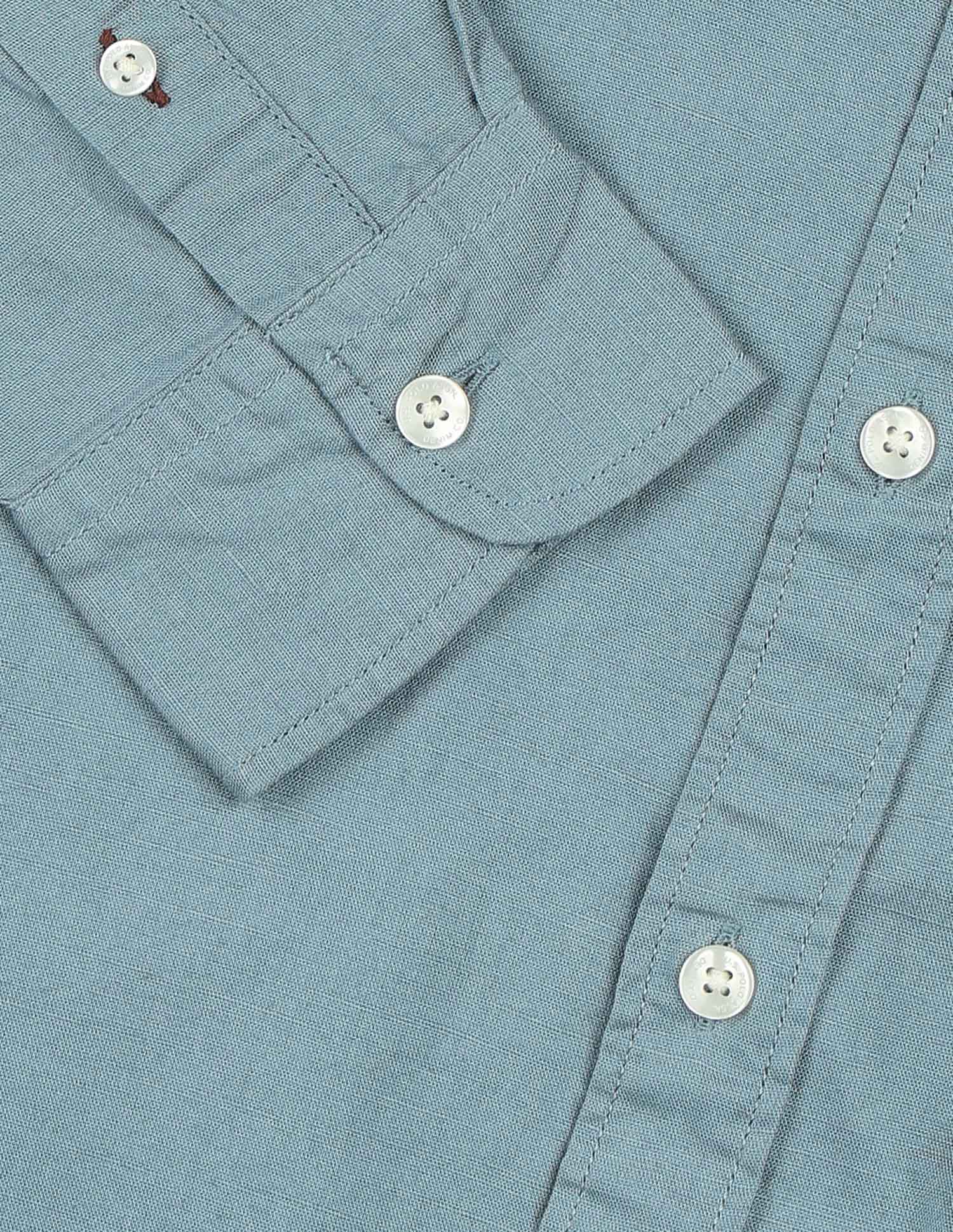 Solid Pure Cotton Shirt Teal - U.S. Polo Assn. India | Large