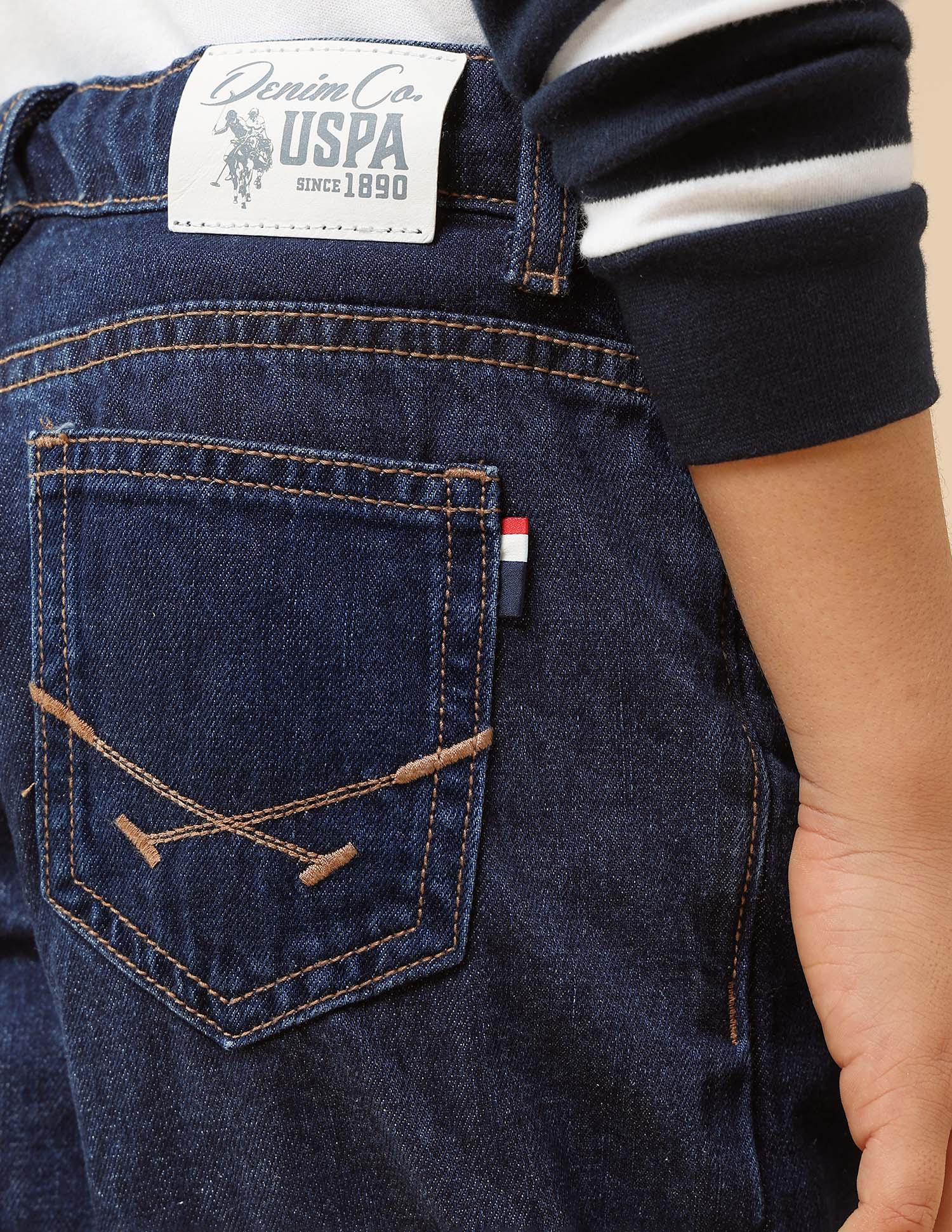 Boys Relaxed Fit Mid Rise Jeans Blue - U.S. POLO ASSN. | Large