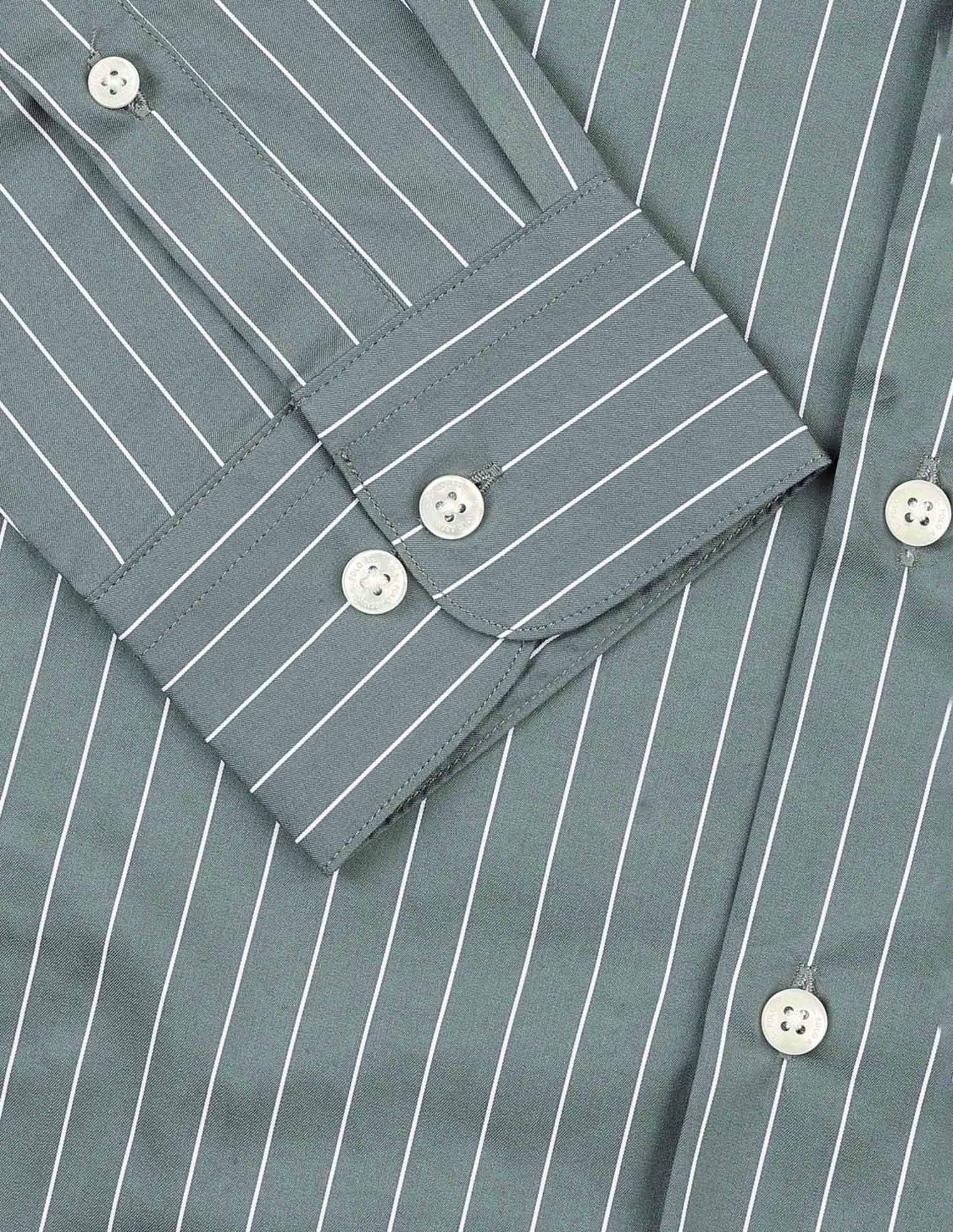 Vertical Striped Tailored Fit Shirt Green - U.S. POLO ASSN. | Large