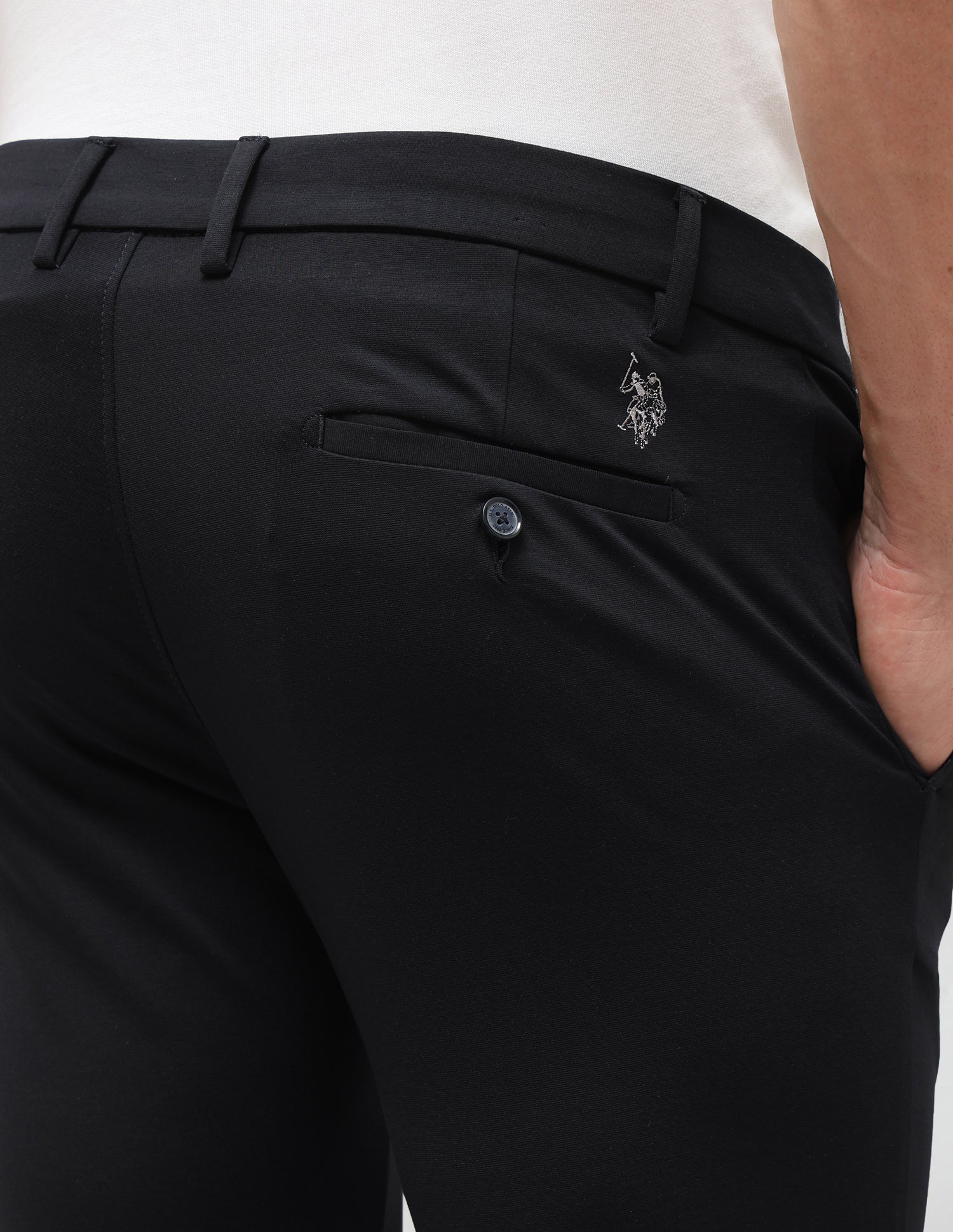 Satin Denver Slim Fit Trousers Navy - U.S. Polo Assn. India | Large