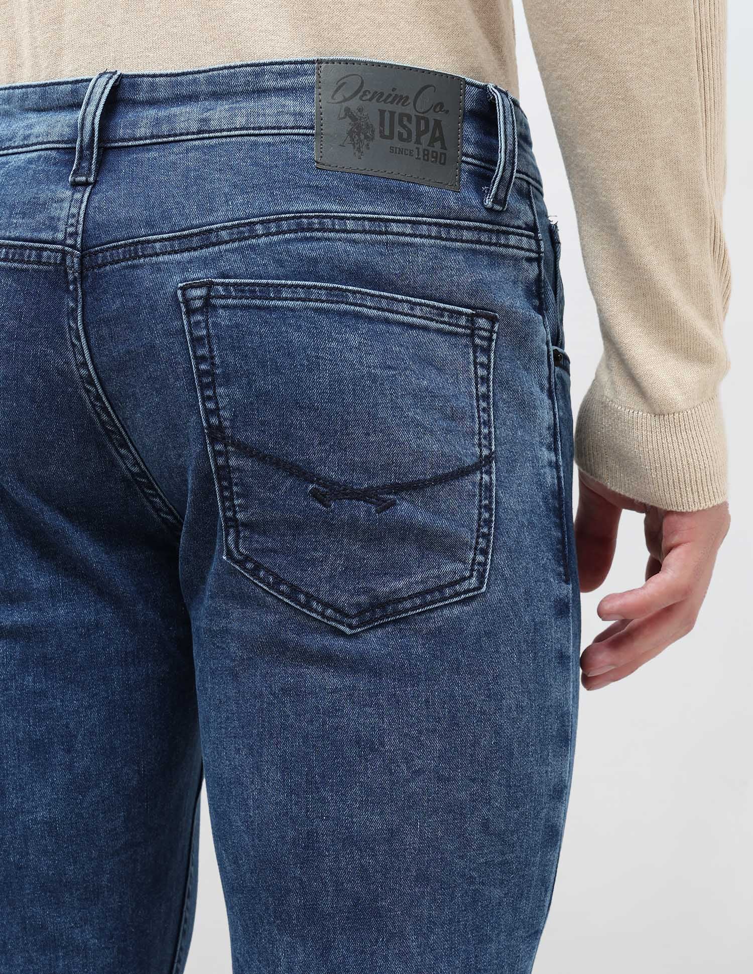 Brandon Slim Tapered Fit Blue Jeans Indigo - U.S. POLO ASSN. | Large