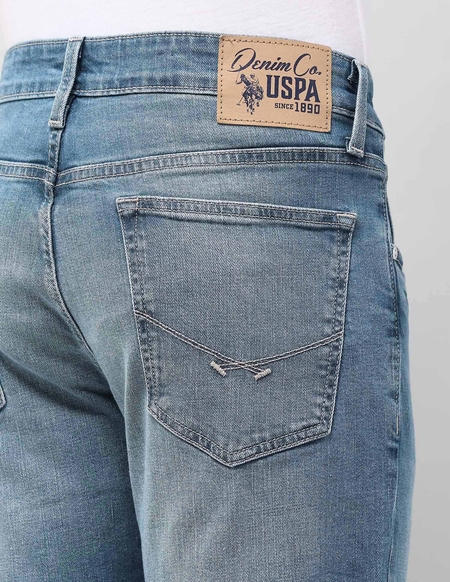 Brandon Slim Tapered Fit Blue Jeans Med Blue - U.S. POLO ASSN. | Large