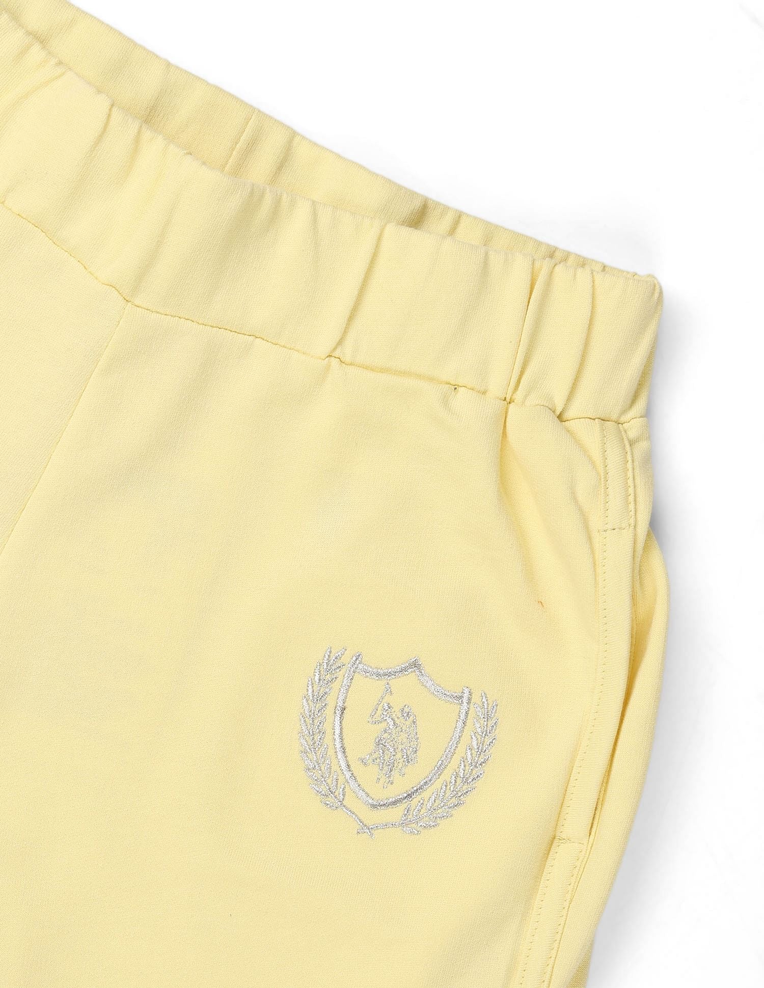 Girls Brand Embroidered Track Pants Yellow Cream - U.S. POLO ASSN. | Large