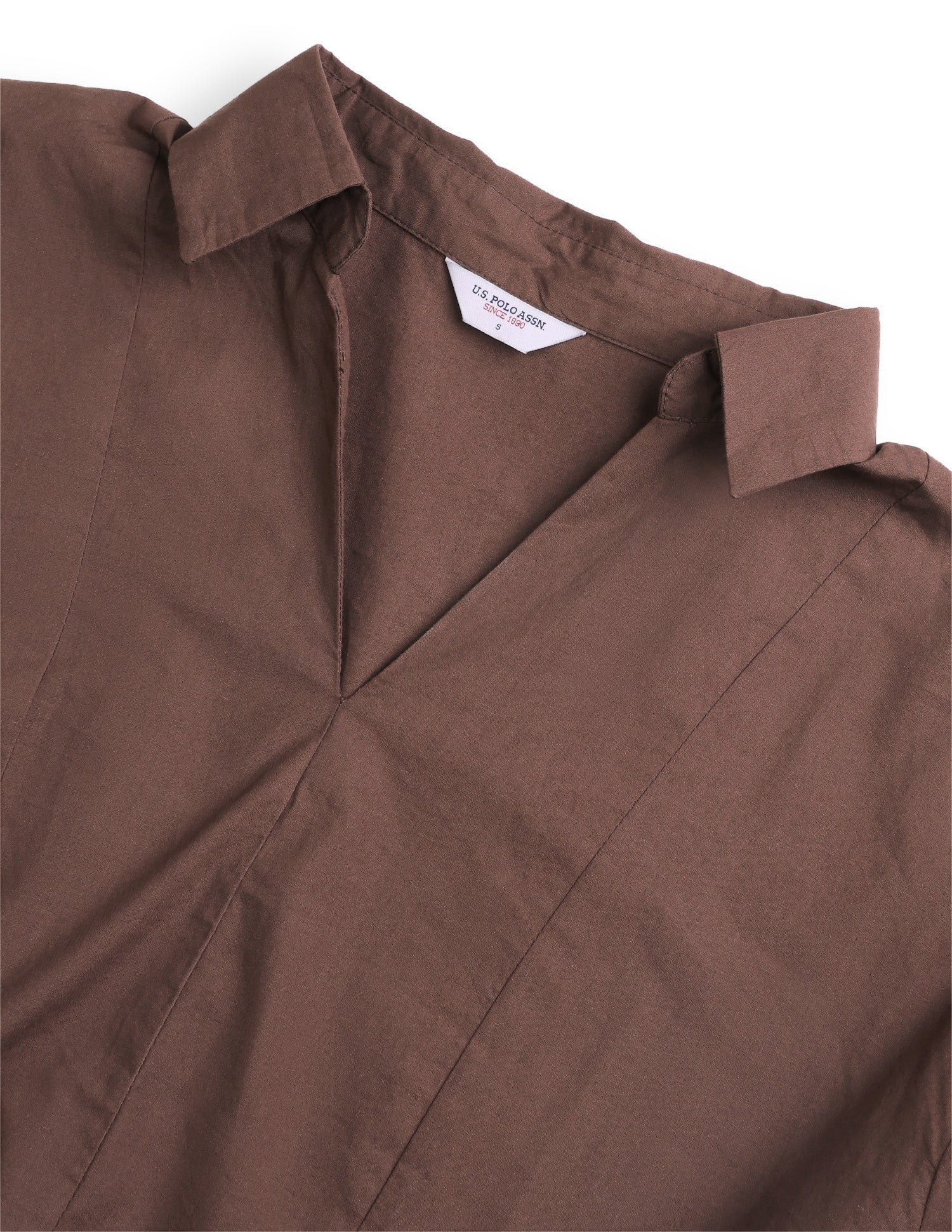 Solid Relaxed Fit Shirt Brown - U.S. Polo Assn. India | Large