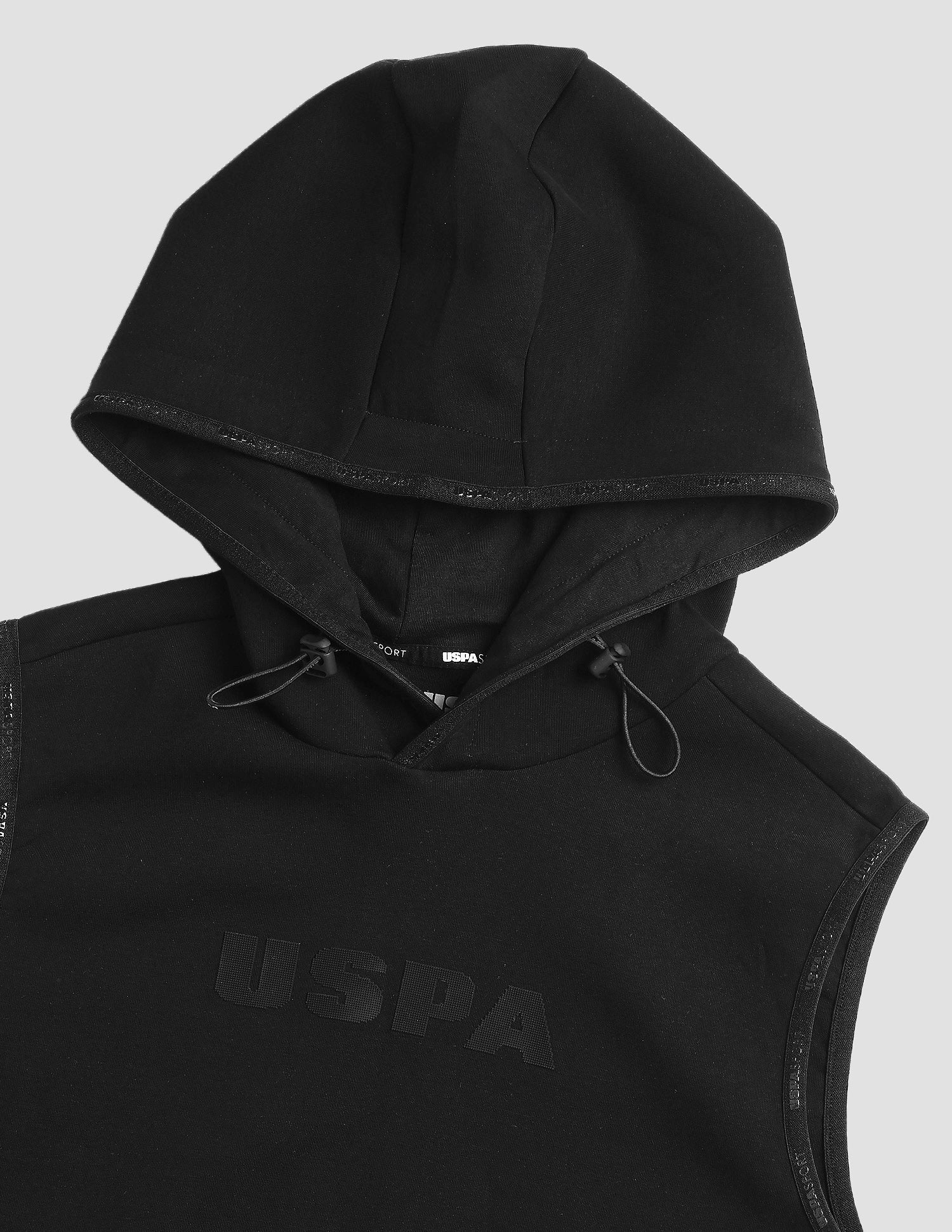 Solid Regular Fit Zipper Active Sweatshirt Black - U.S. Polo Assn. India | Large