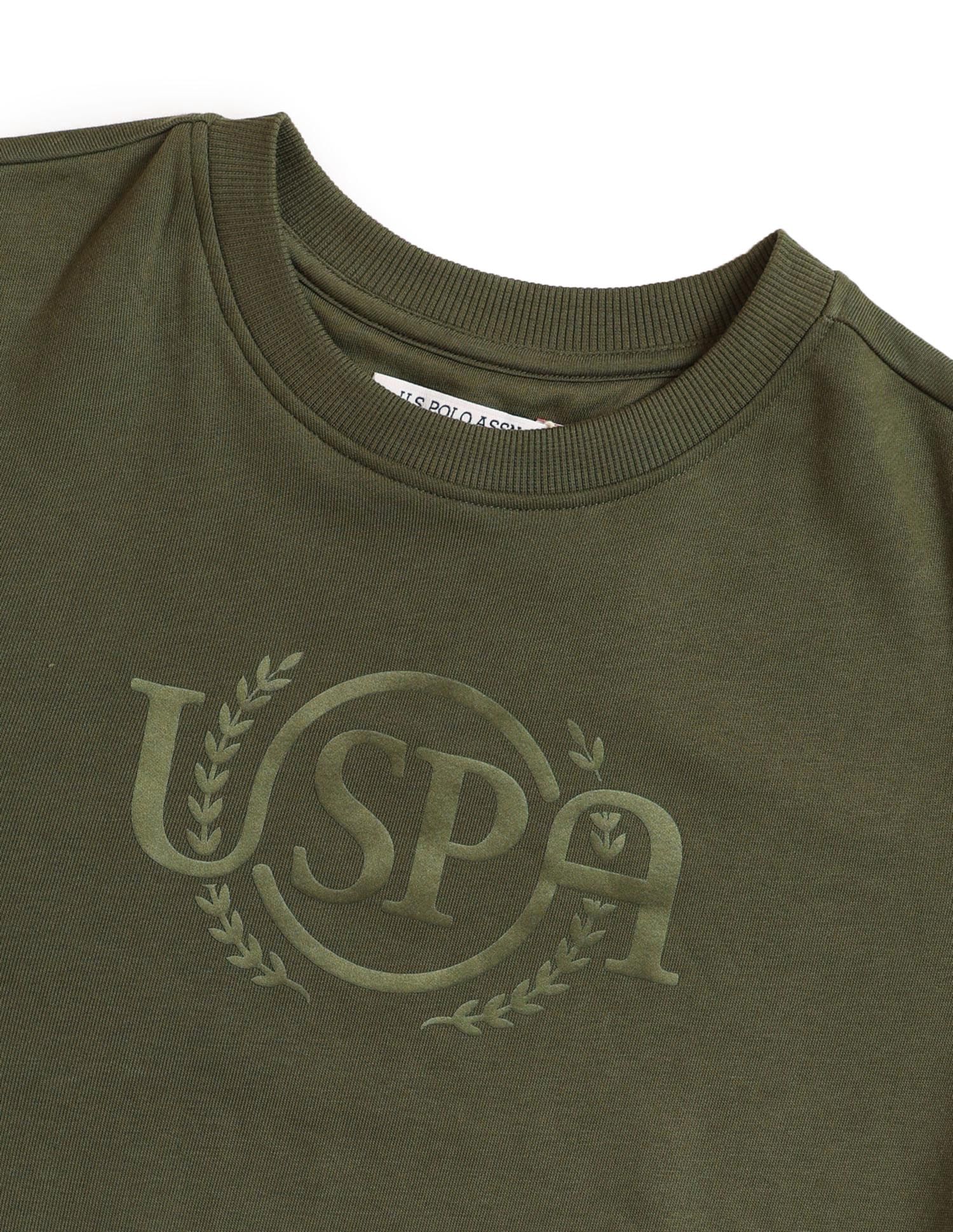 Regular Fit Brand Printed Sweatshirt Green - U.S. POLO ASSN. | Large