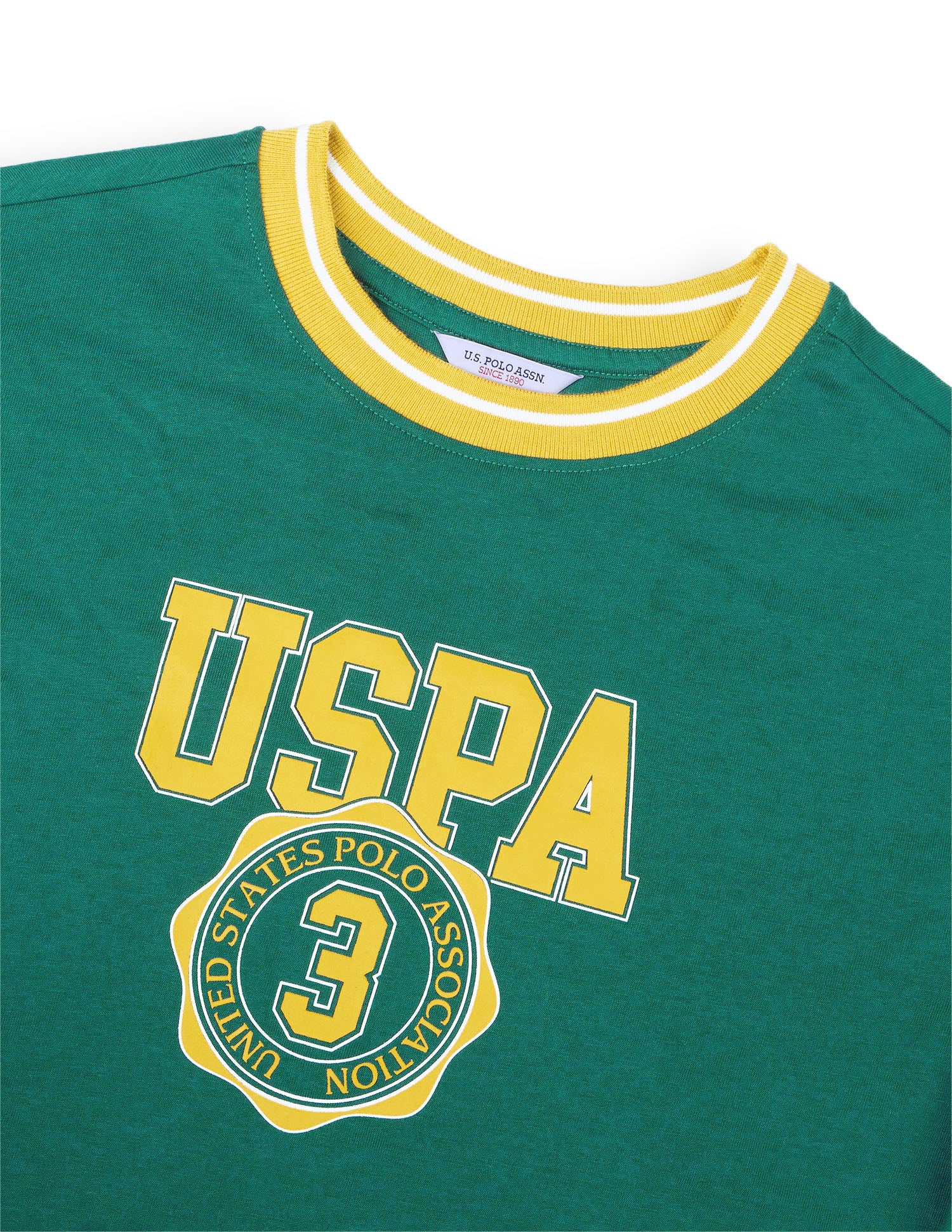 Brand Printed Boxy Fit T-Shirt Dark Green - U.S. Polo Assn. India | Large