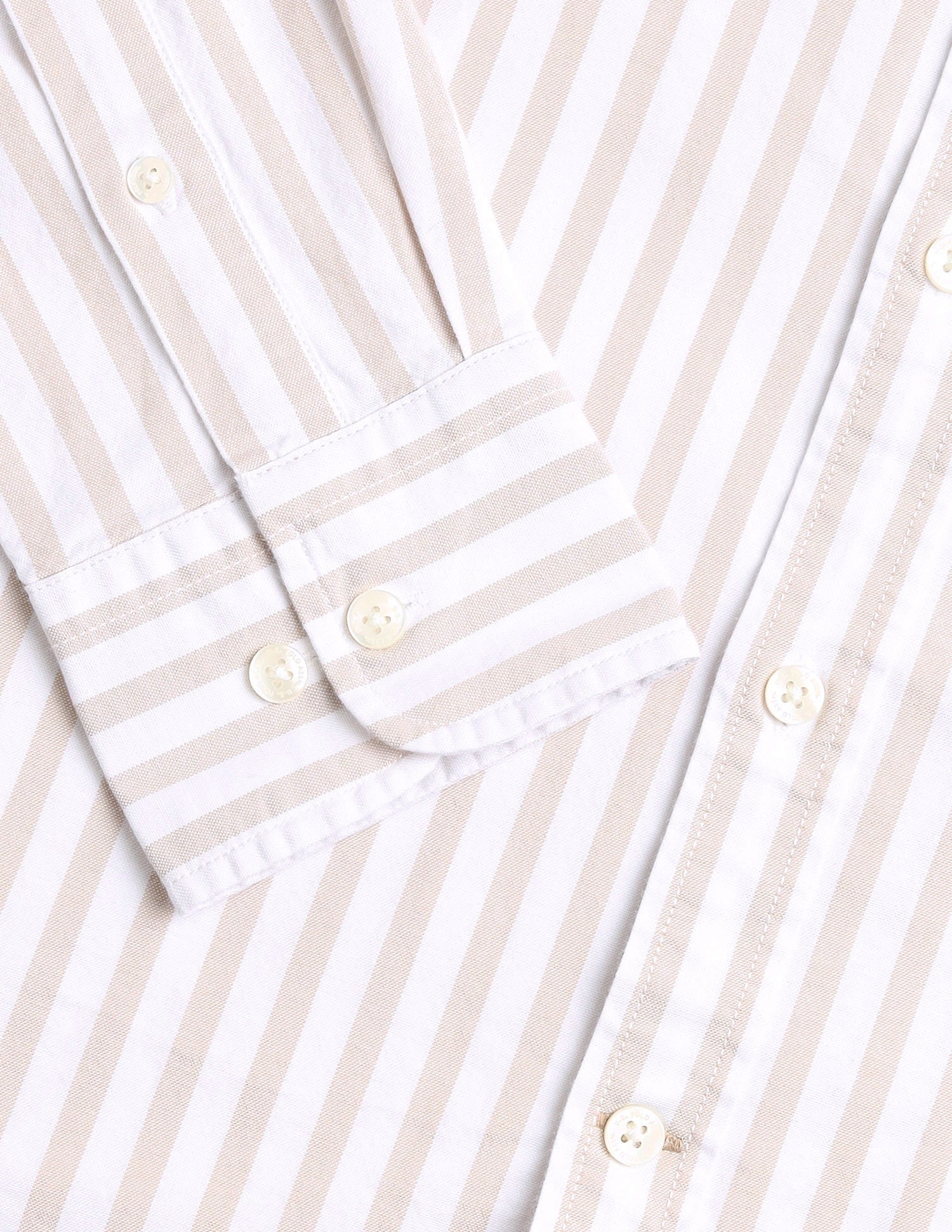 Vertical Striped Regular Fit Shirt Beige - U.S. Polo Assn. India | Large