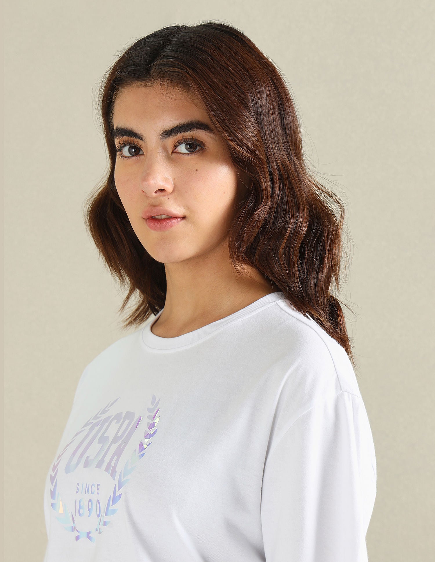 Brand Print Boxy T-Shirt White - U.S. POLO ASSN. | Large