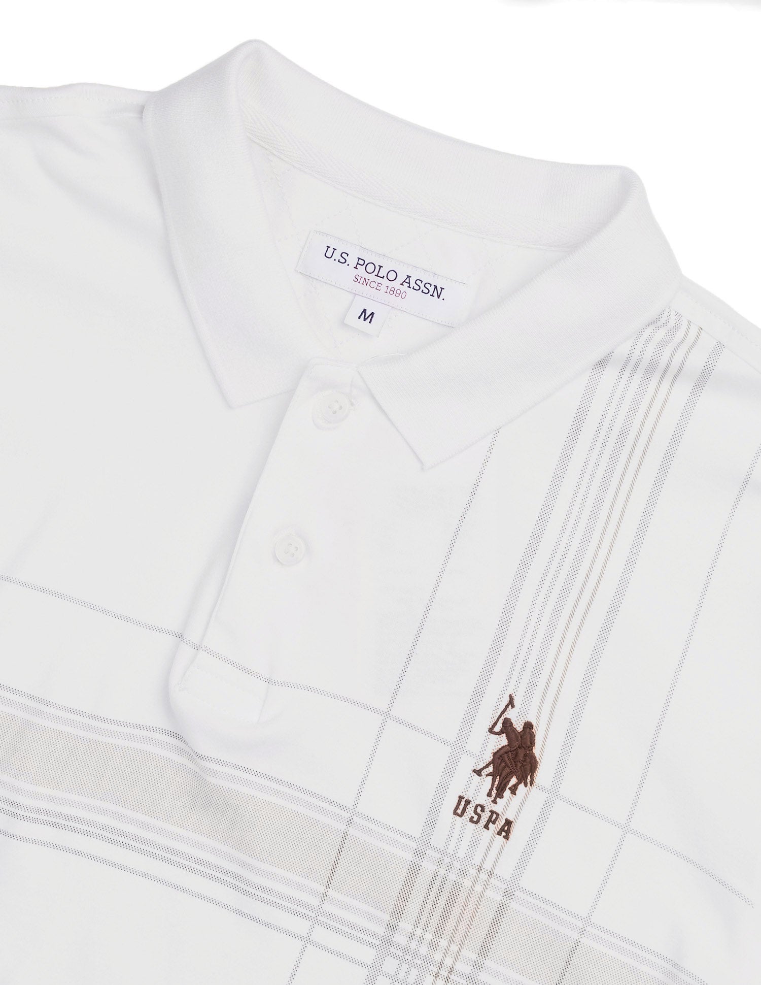 Checked Regular Fit Polo Shirt Off White - U.S. POLO ASSN. | Large