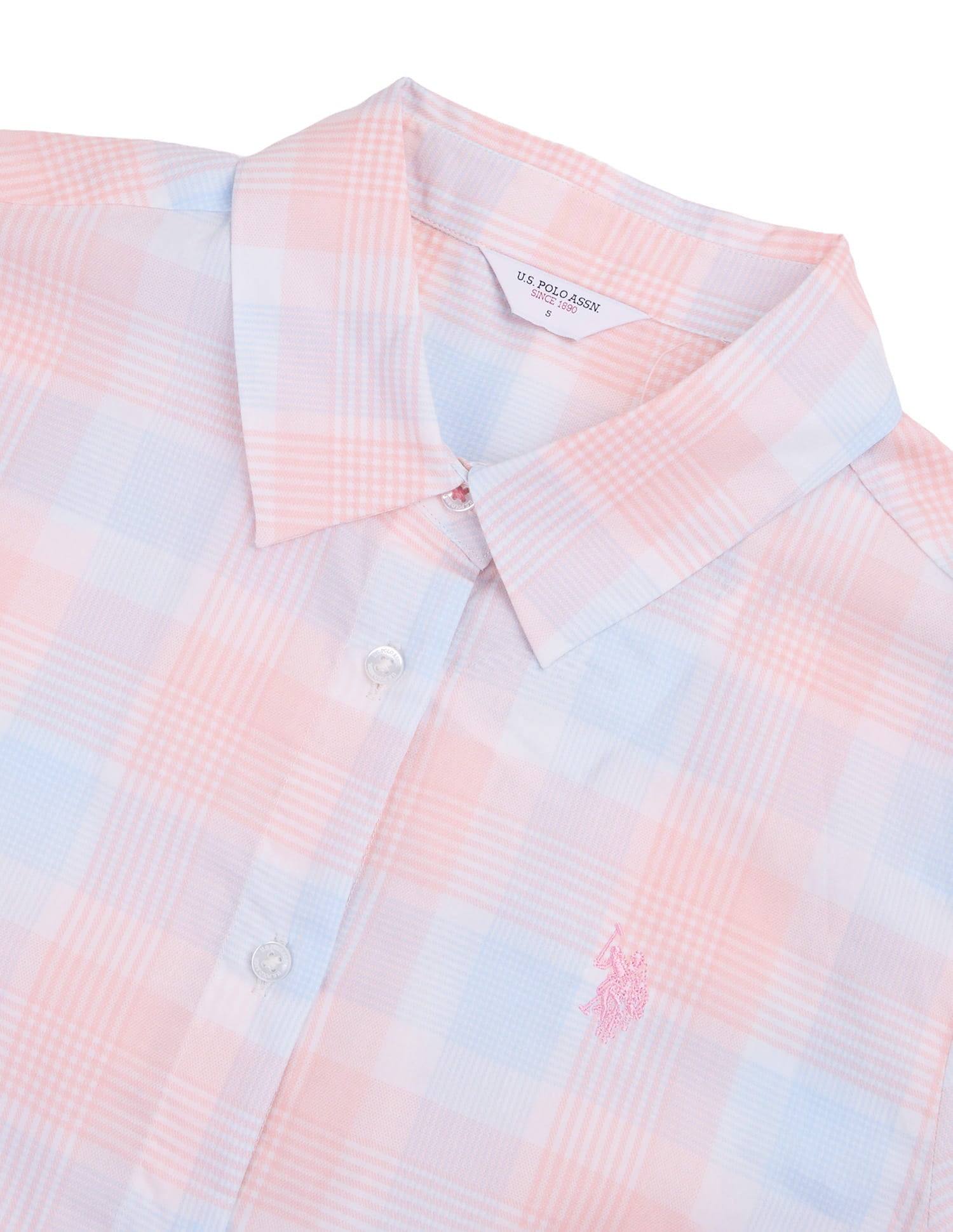 Plaid Checked Boyfriend Fit Shirt Orange - U.S. Polo Assn. India | Large