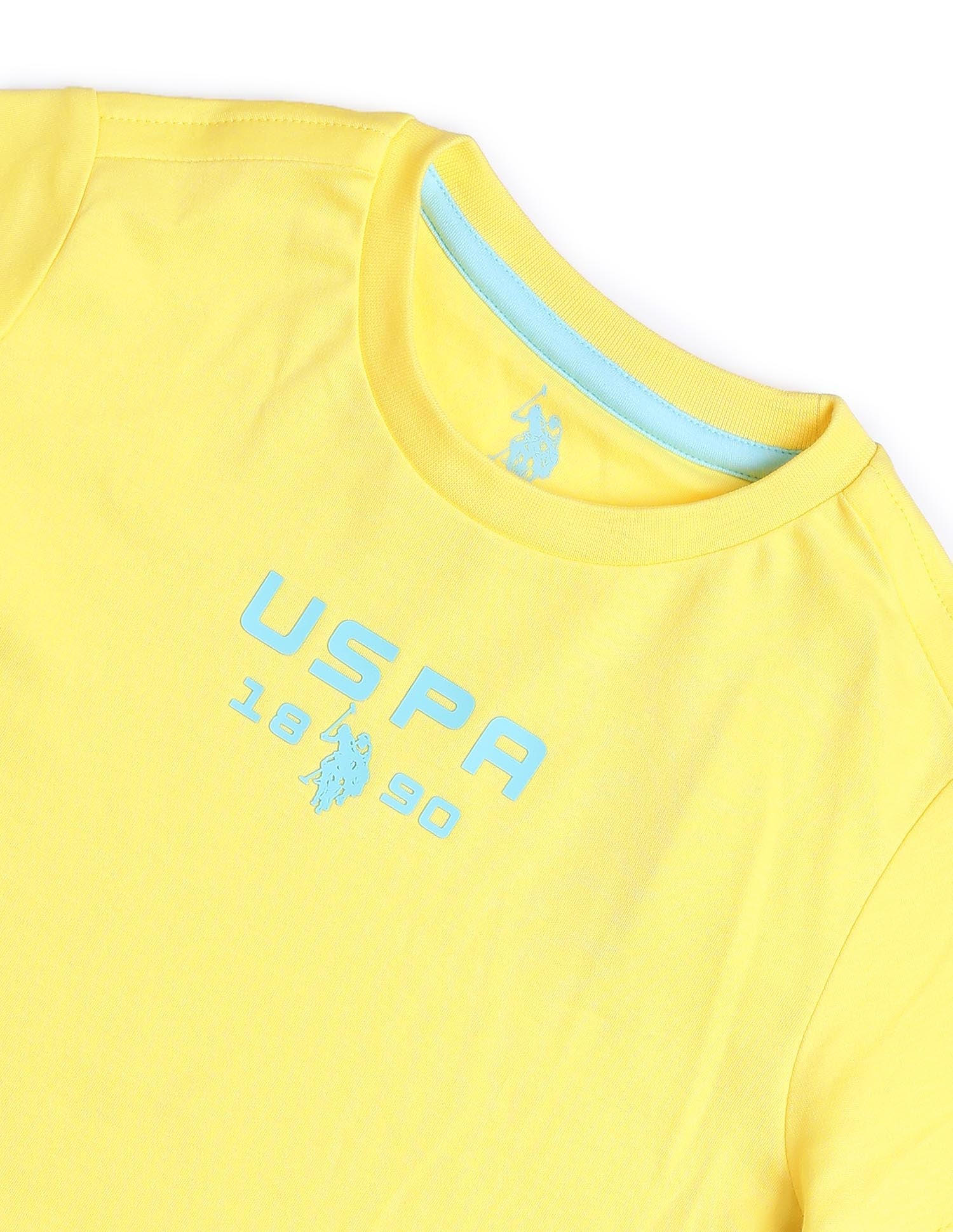 Boys Solid Regular Fit T-Shirt Light Yellow - U.S. POLO ASSN. | Large