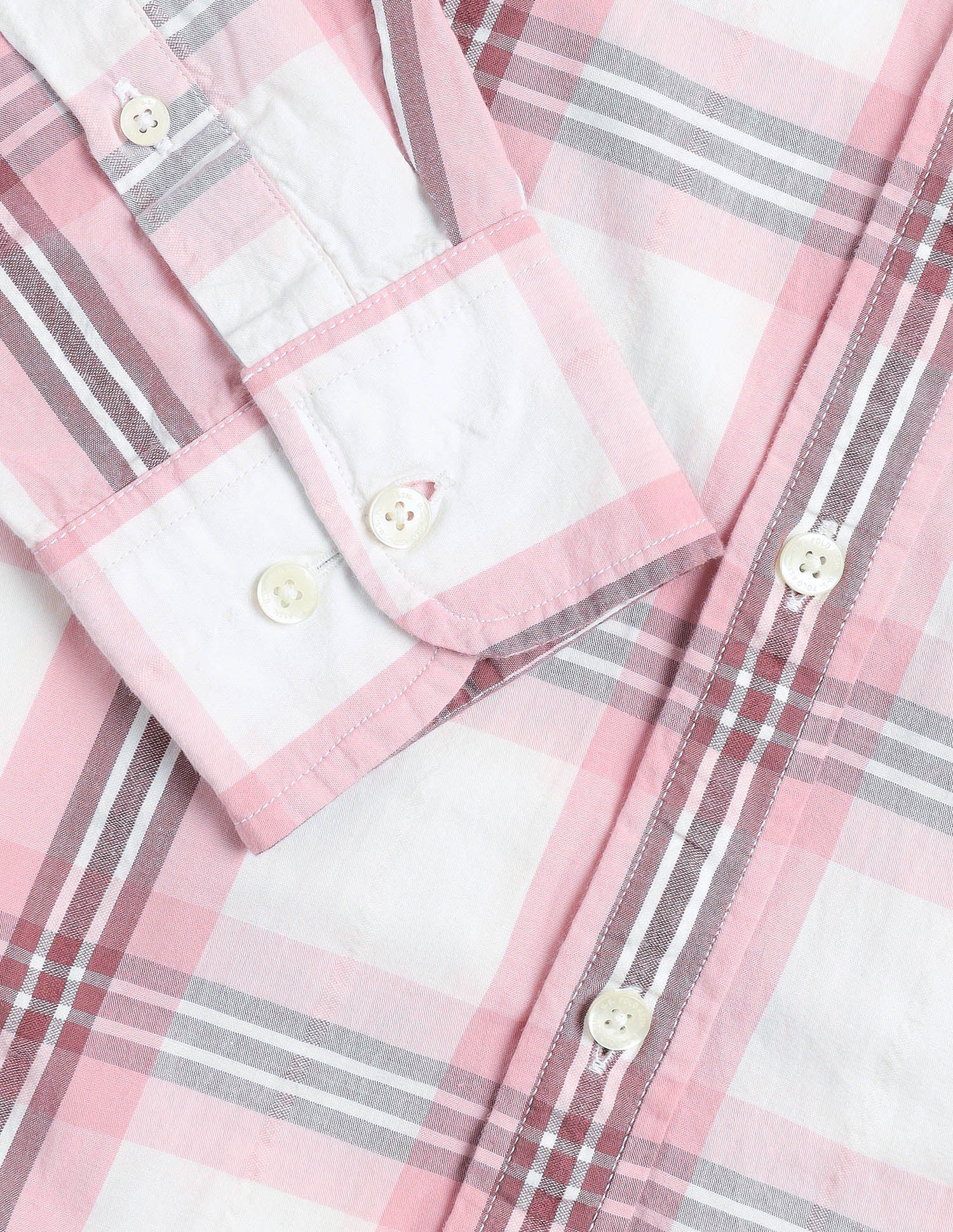 Tailored Fit Seersucker Shirt Peach - U.S. Polo Assn. India | Large