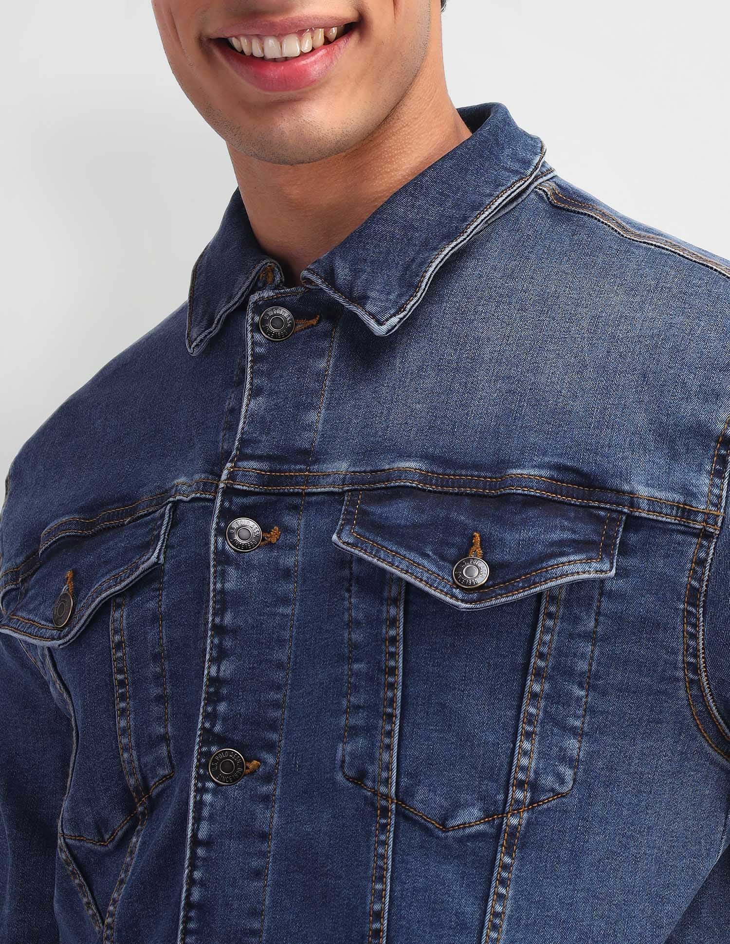 Solid Regular Fit Jacket Blue - U.S. POLO ASSN. | Large