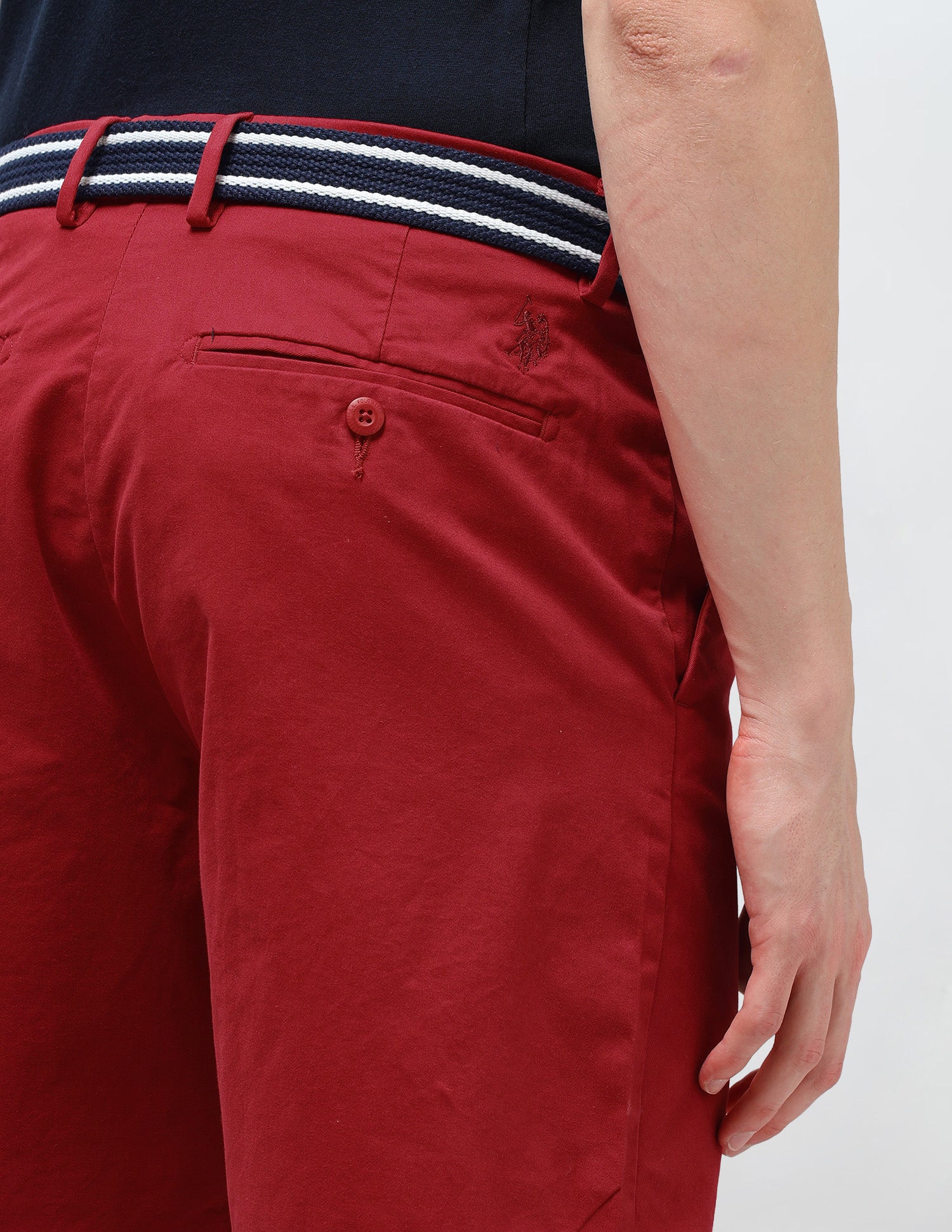 Slim Fit Twill Shorts Red - U.S. Polo Assn. India | Large