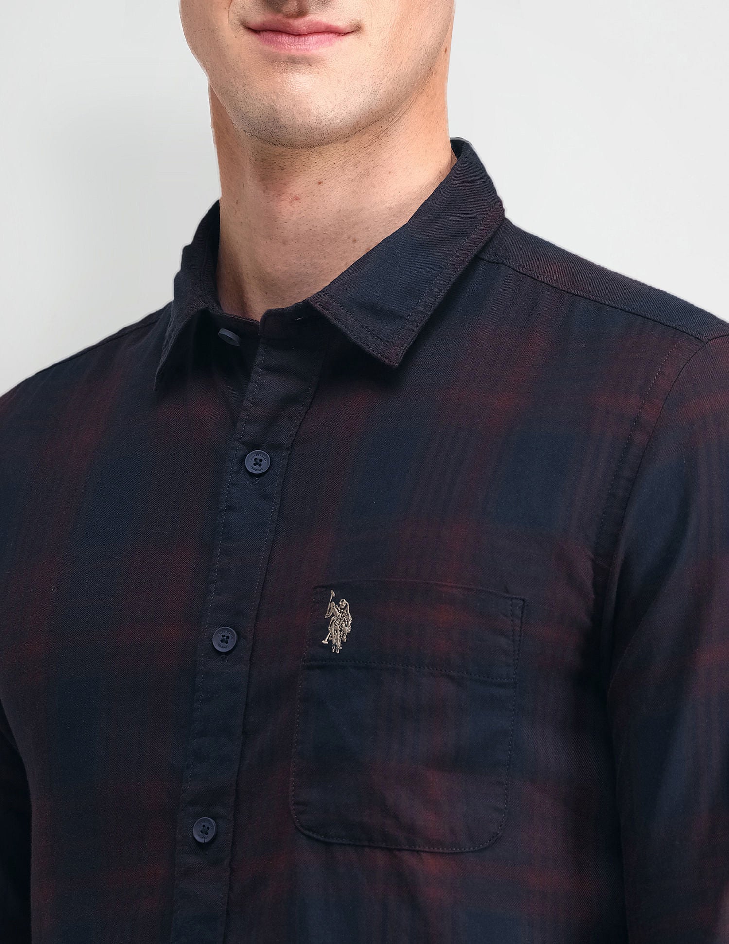 Tartan Check Slim Fit Shirt Navy - U.S. Polo Assn. India | Large