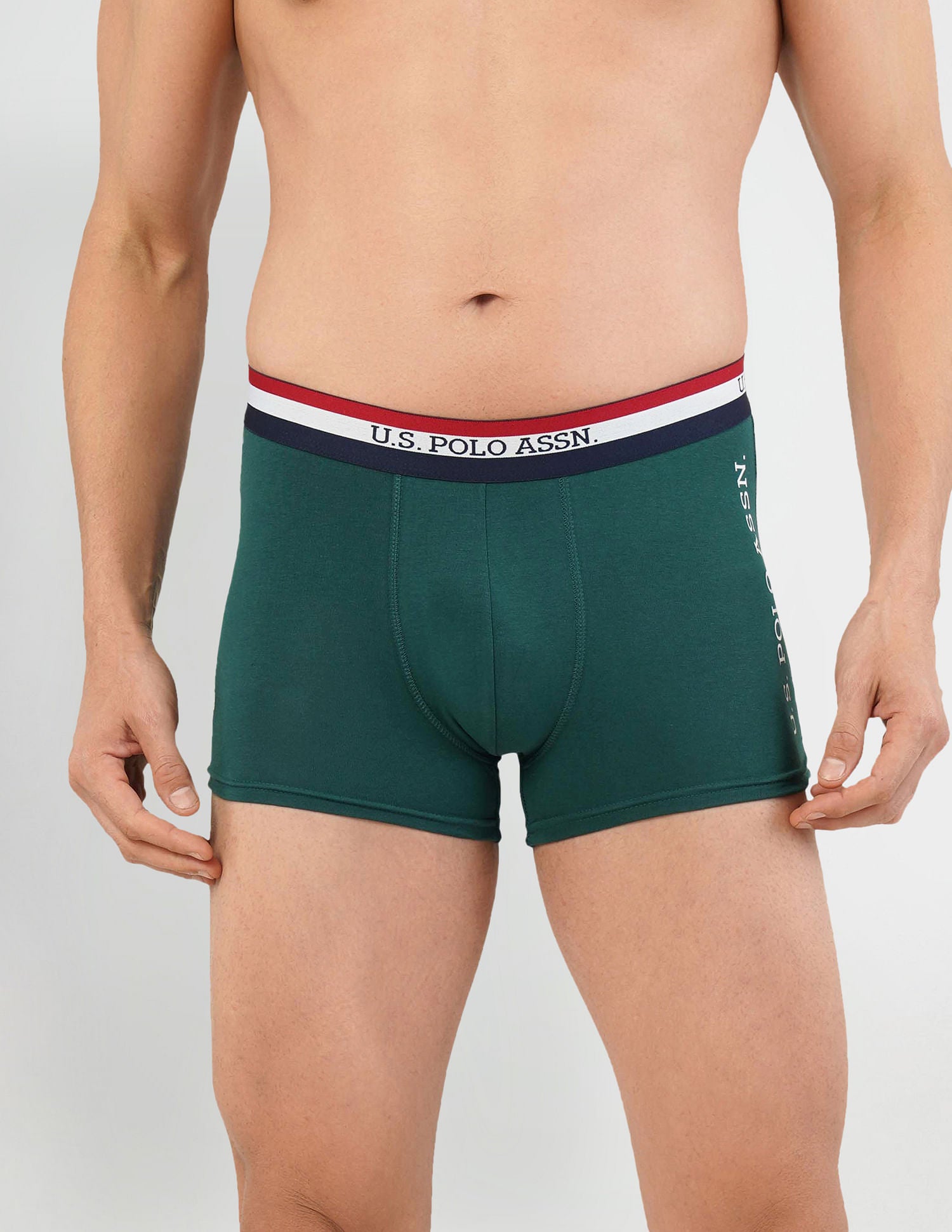 Solid Antibacterial ET002 Trunks - Pack Of 2 Navy and Green - U.S. POLO ASSN. | Large
