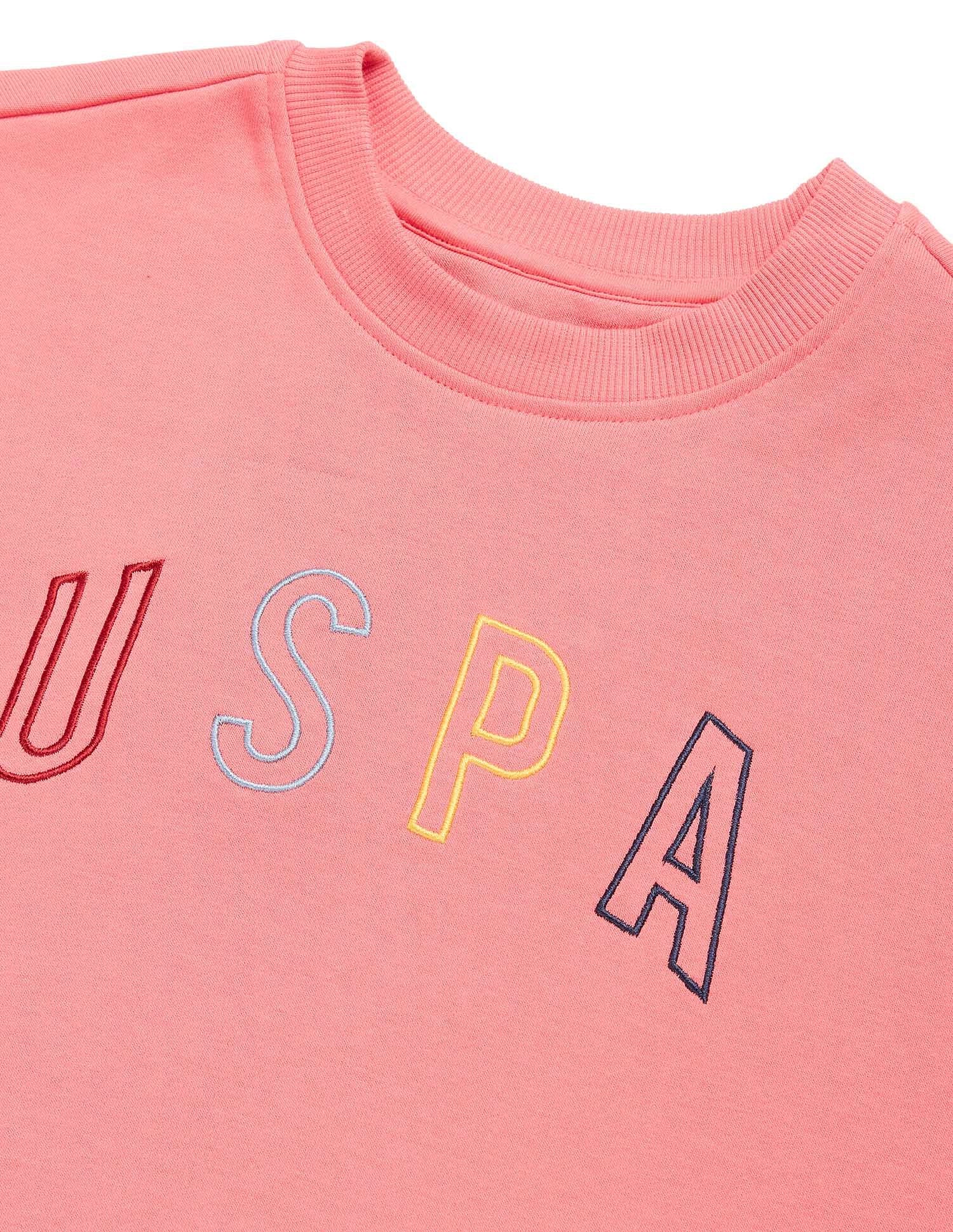 Drop Shoulder Brand Print Sweatshirt Coral - U.S. POLO ASSN. | Large