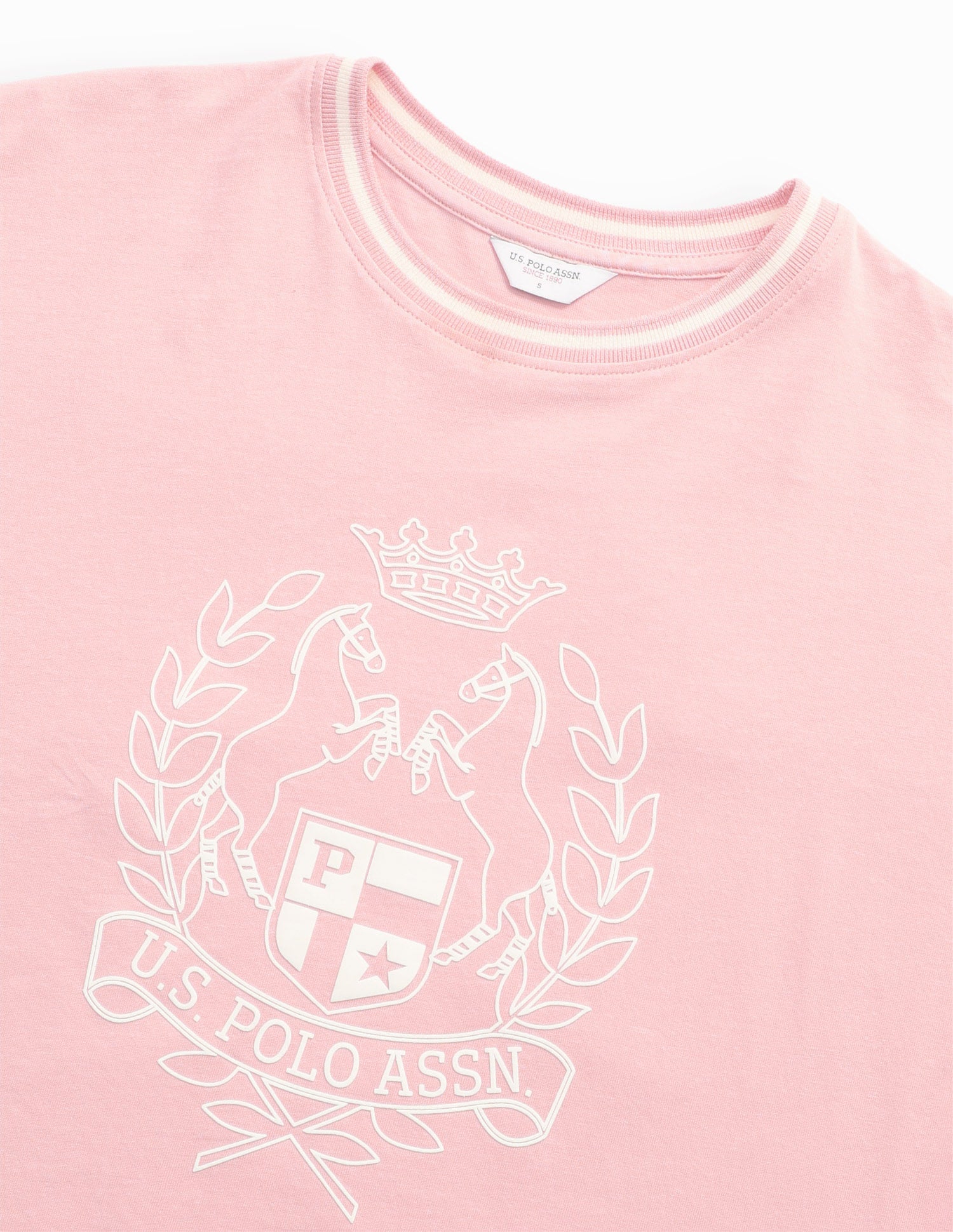 Graphic Brand Printed Relaxed Fit T-Shirt Light Pink - U.S. Polo Assn. India | Large
