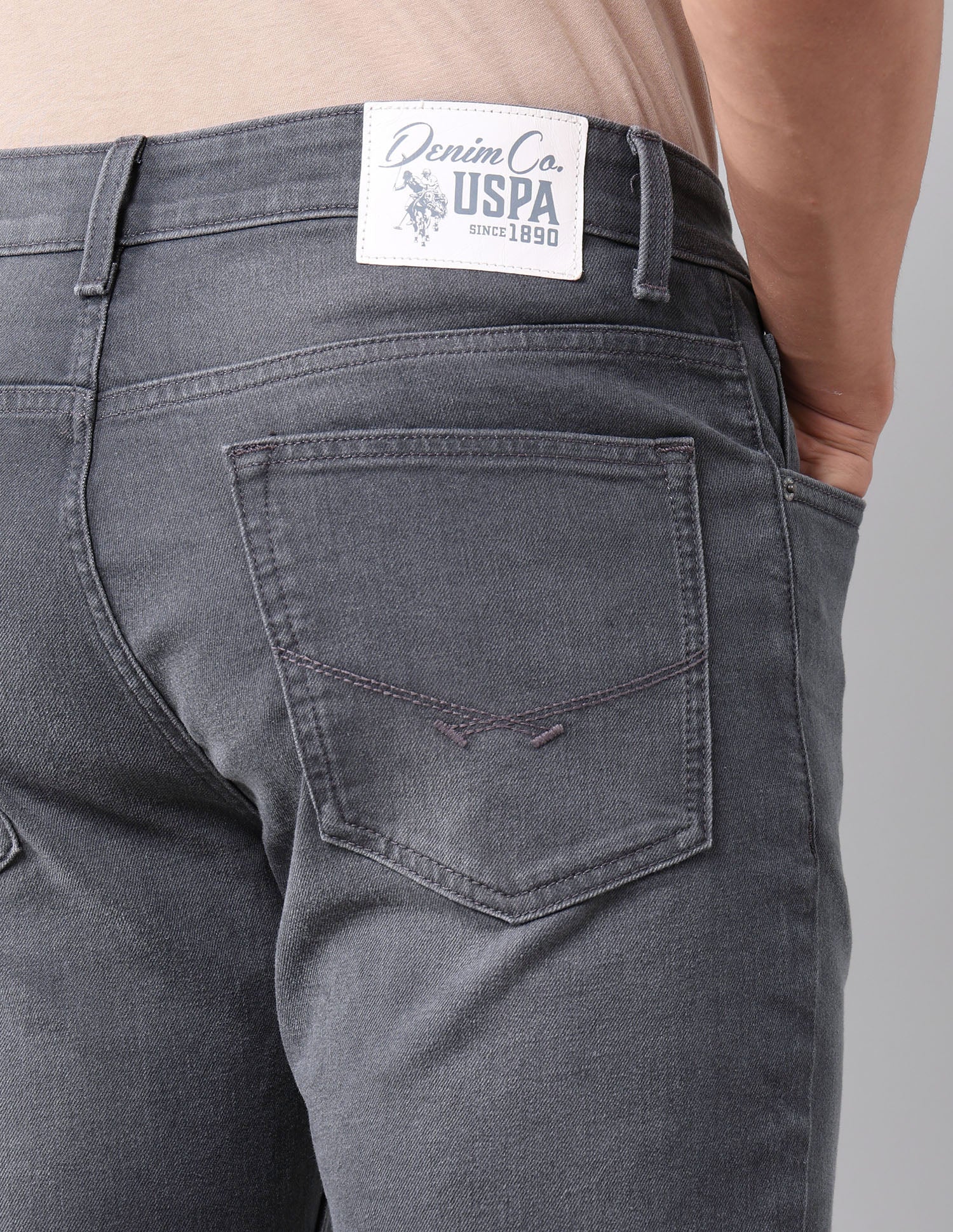 Brandon Slim Tapered Fit Grey Jeans Grey - U.S. POLO ASSN. | Large