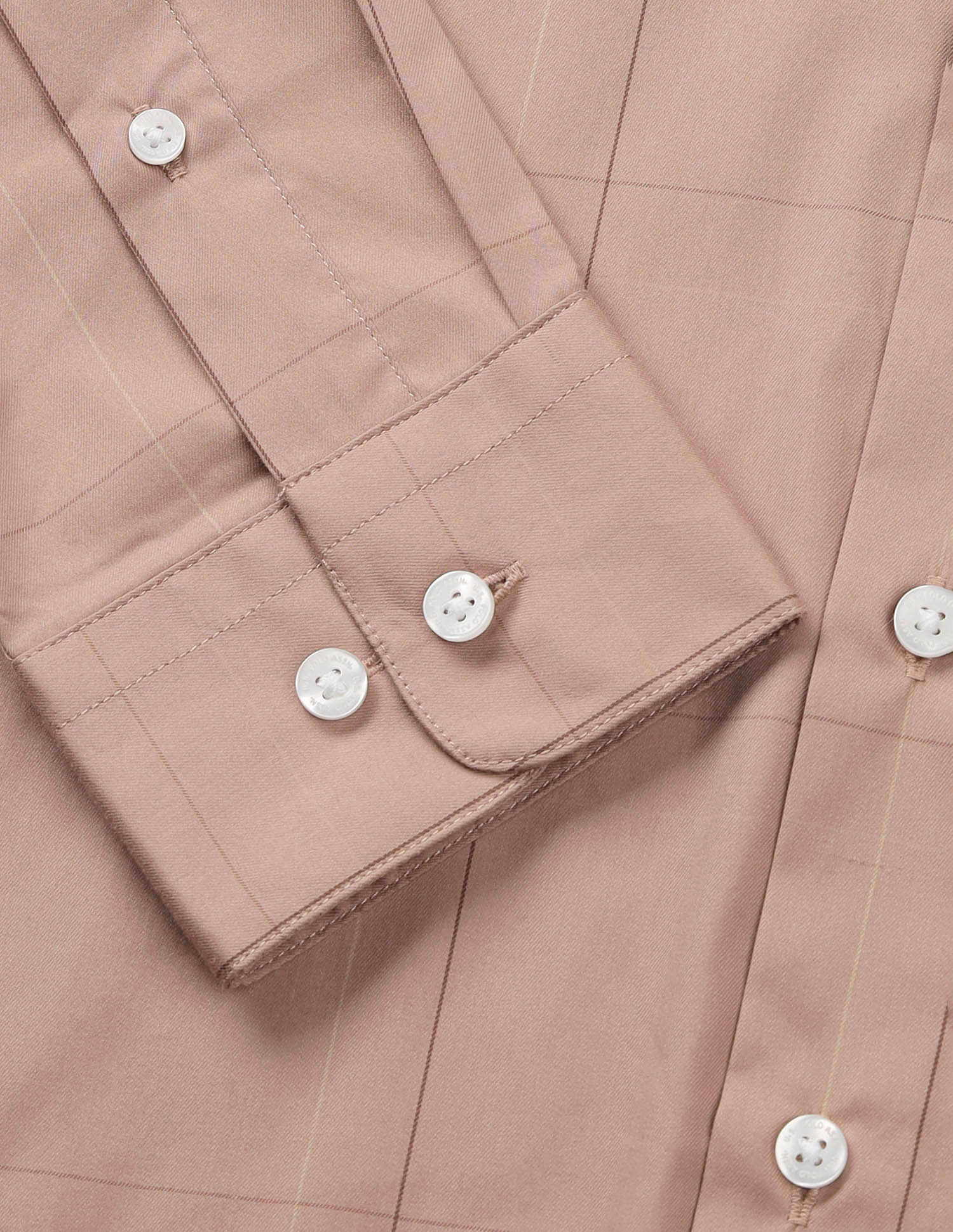 Windowpane Checked Tailored Fit Shirt Peach - U.S. Polo Assn. India | Large