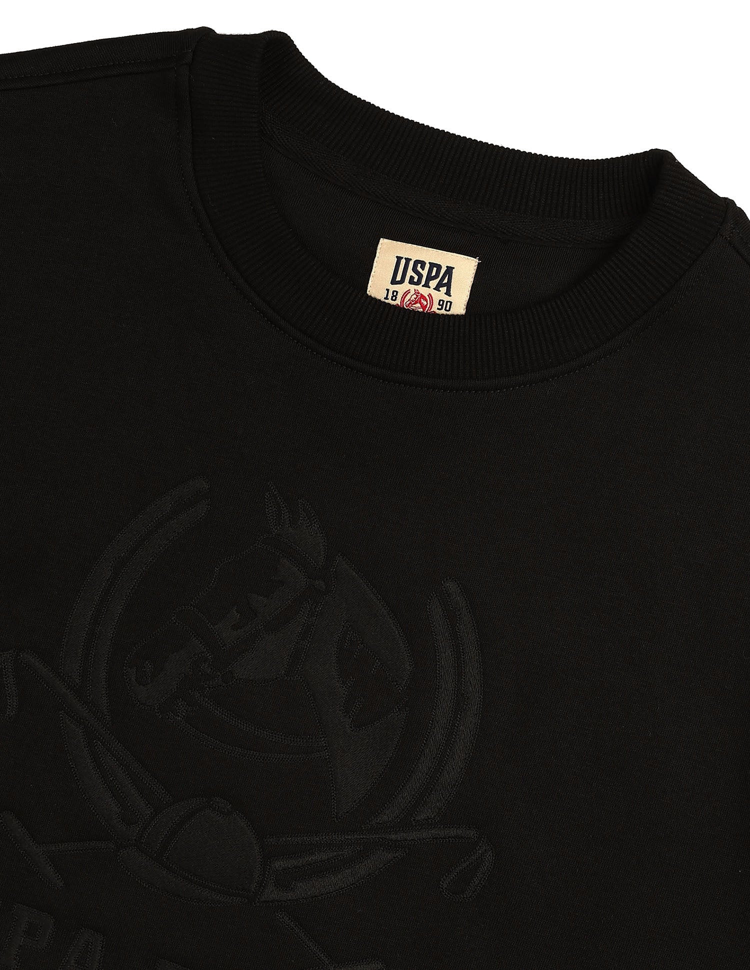 Brand Embroidered Legend Of Horseshoe Sweatshirt Black - U.S. POLO ASSN. | Large