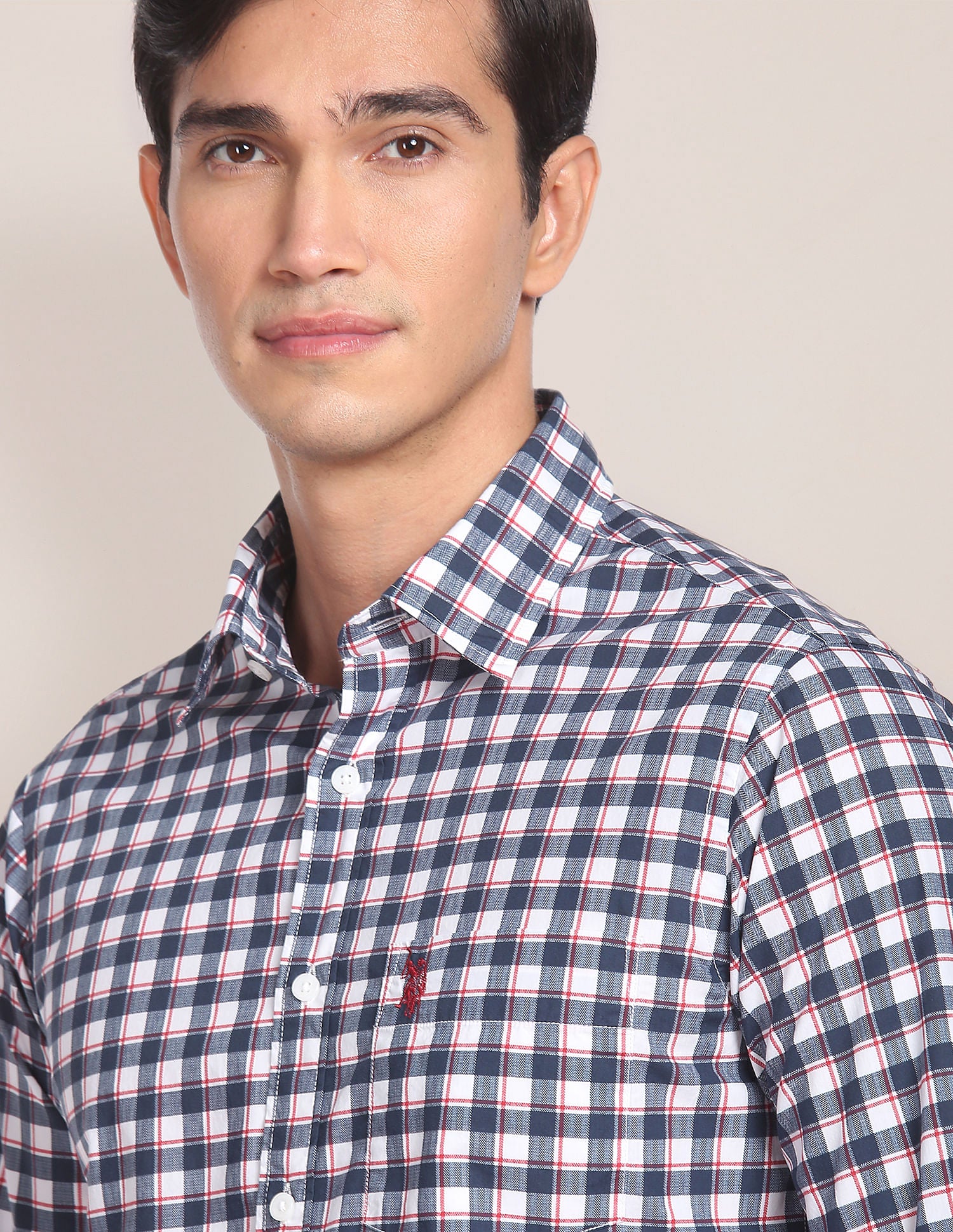 Cotton Tartan Check Casual Shirt Navy - U.S. POLO ASSN. | Large