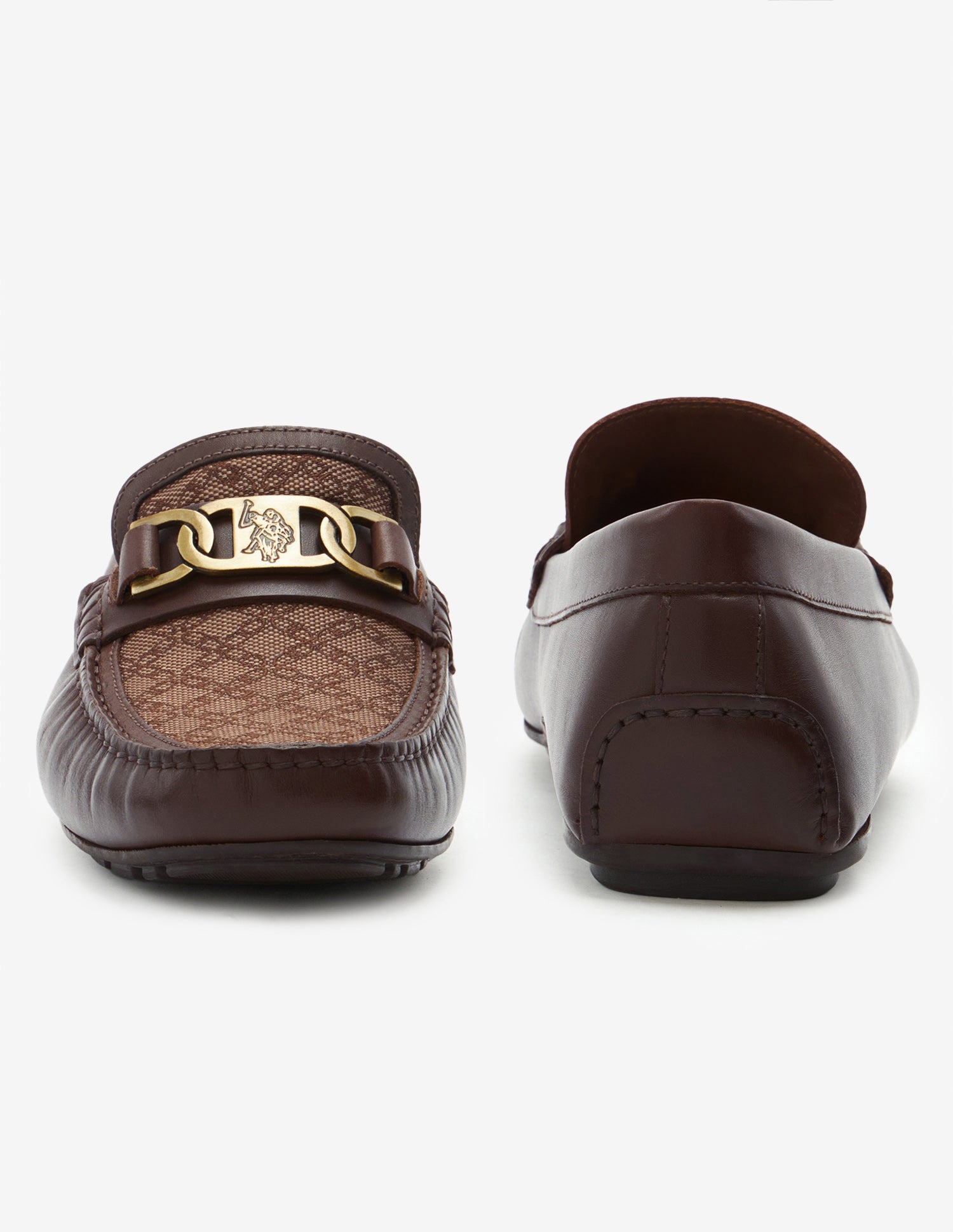 Textured Leather Alvo Loafers Brown - U.S. Polo Assn. India | Large